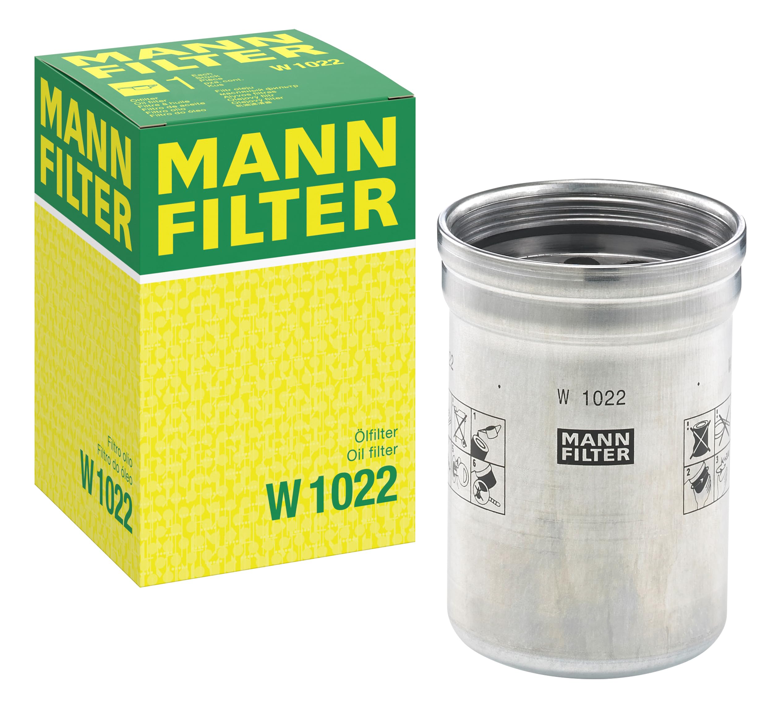 Mann Filter W1022 Spin-On Oil Filter - Premium Engine Protection for Cars, Trucks & SUVs - Perfect for Daily Commuting & Long Road Trips