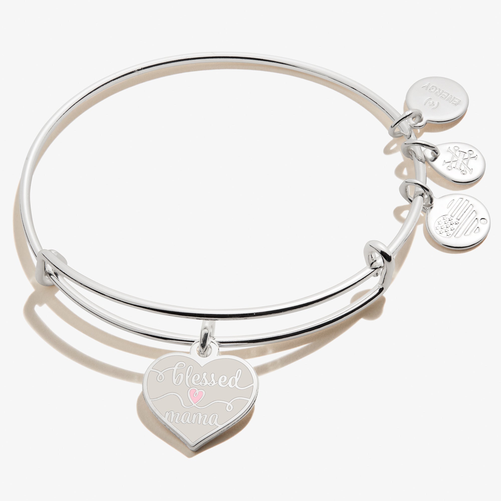 Blessed Mama Charm Bangle - Sterling Silver Inspirational Jewelry for Women - Perfect Gift for Mother's Day, Birthday & Special Occasions