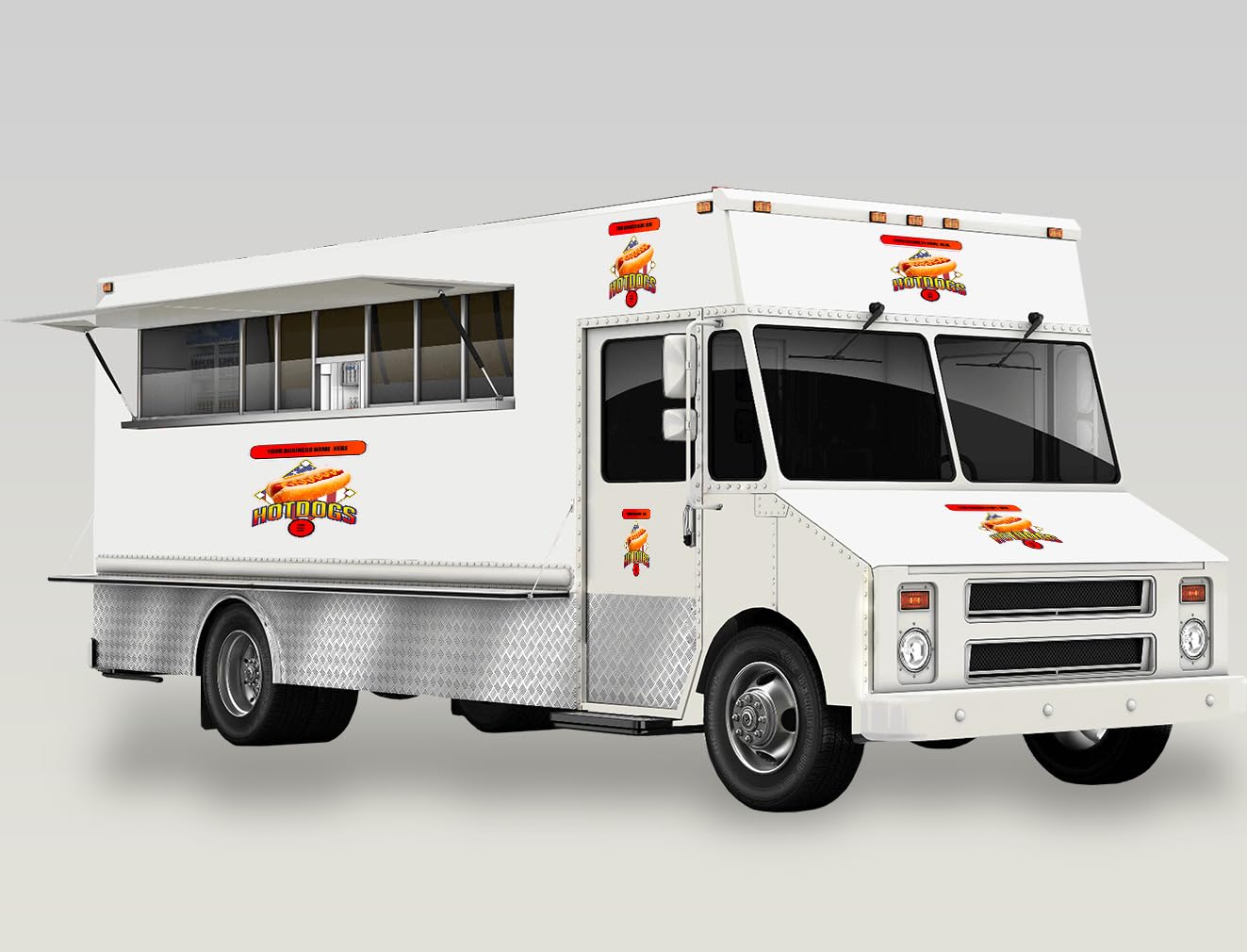 Custom Food Truck Decals for Hot Dogs & Beverage Stands - 36