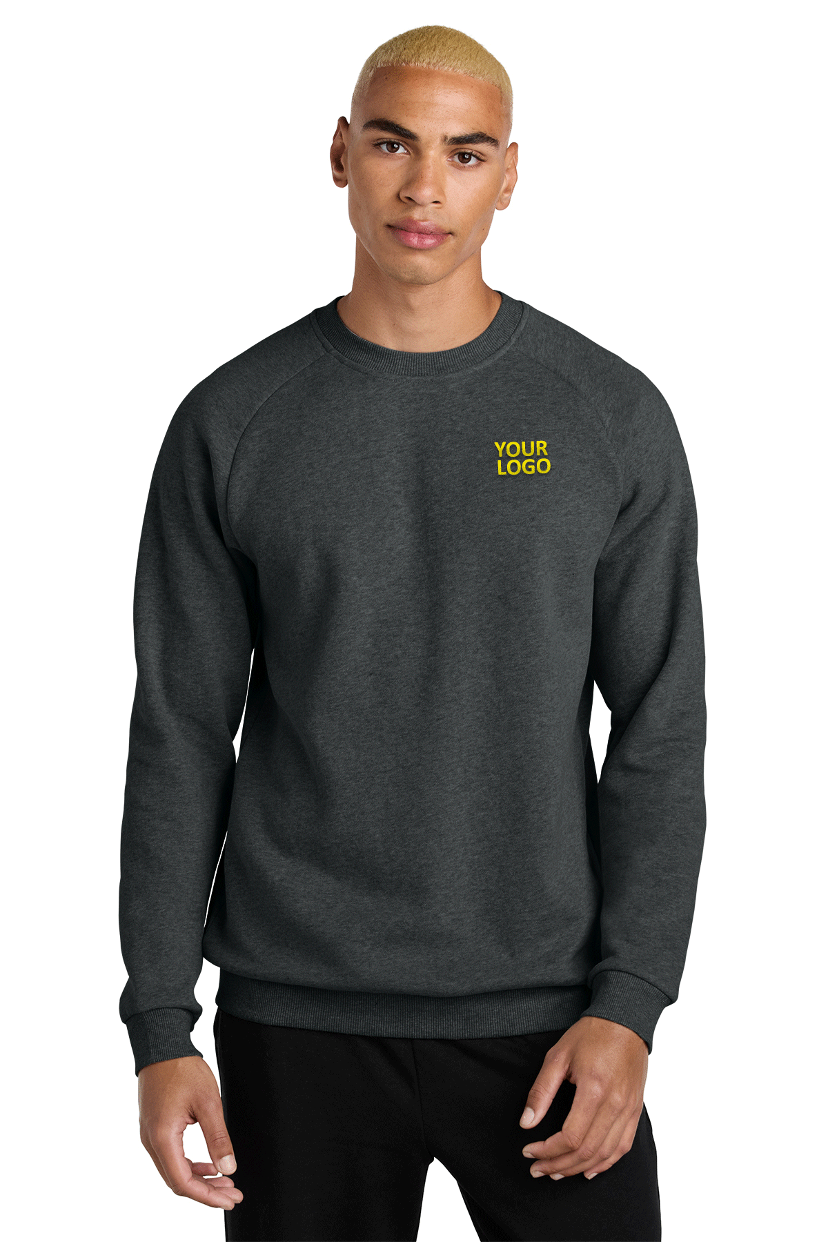 Custom District Cloud Fleece Crewneck Sweatshirt - Heathered Charcoal | Soft & Warm Pullover for Men & Women | Perfect for Casual Wear, Gym & Outdoor Activities