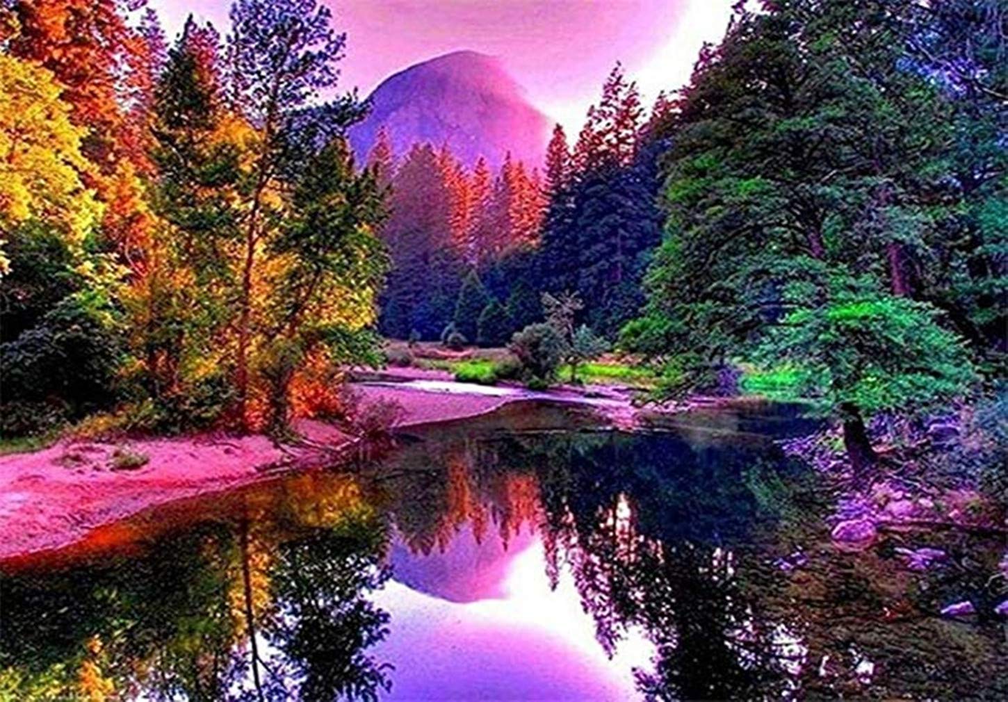 5D Diamond Painting Kit - Full Drill DIY Diamond Embroidery Rhinestone Cross Stitch Art (30x40cm Landscape) for Home Wall Decor, Gift & Relaxation Therapy