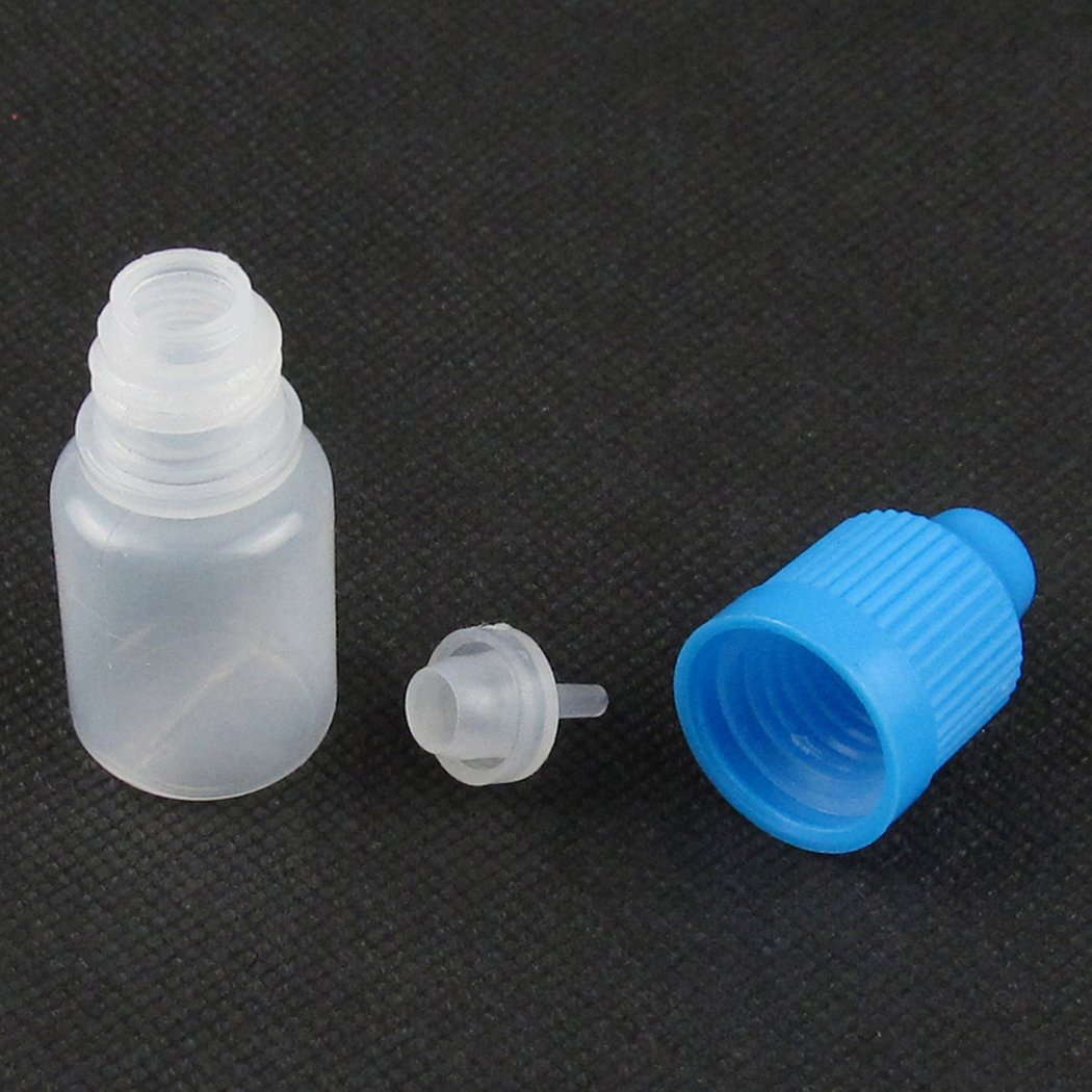 3ml Empty Dropper Bottles with Childproof Cap - 10 Pack Blue Plastic Squeezable Liquid Containers for Essential Oils, DIY Juice, Cosmetics & Travel Size Products
