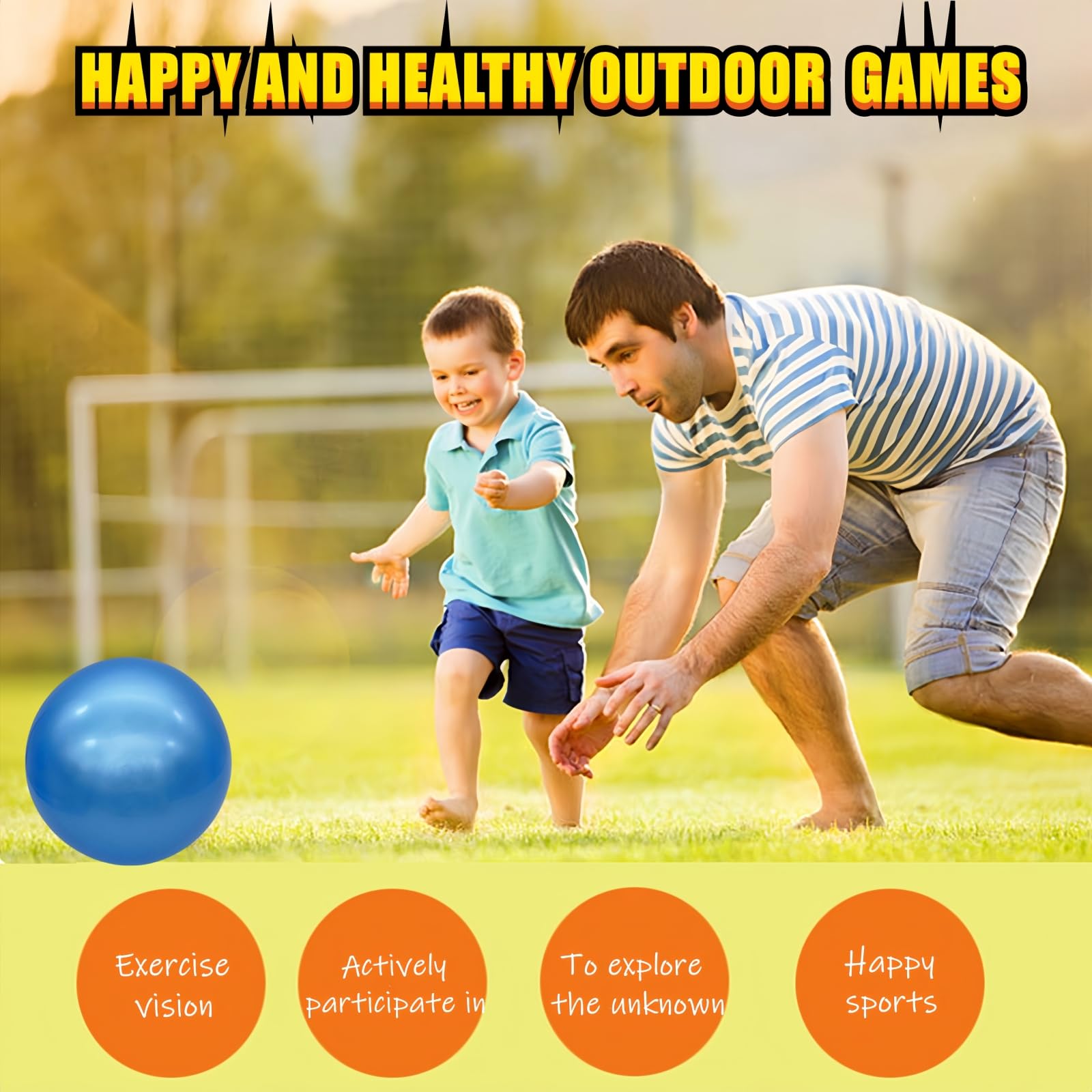 2 Pack 9 Inch Inflatable Bouncy Balls with Hand Pump - Fun Indoor Outdoor Play Balls for Kids, Birthday Party Favors, Backyard Games & Summer Activities