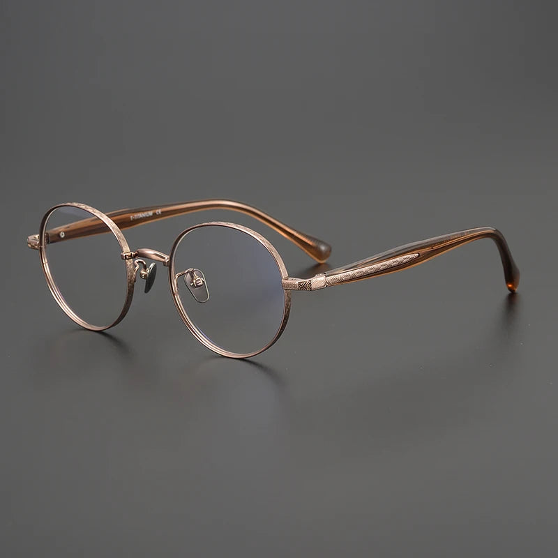 Stylish Black Titanium Round Eyeglasses for Women - Lightweight Full Rim Frame BM216 | Perfect for Work, Reading & Everyday Wear