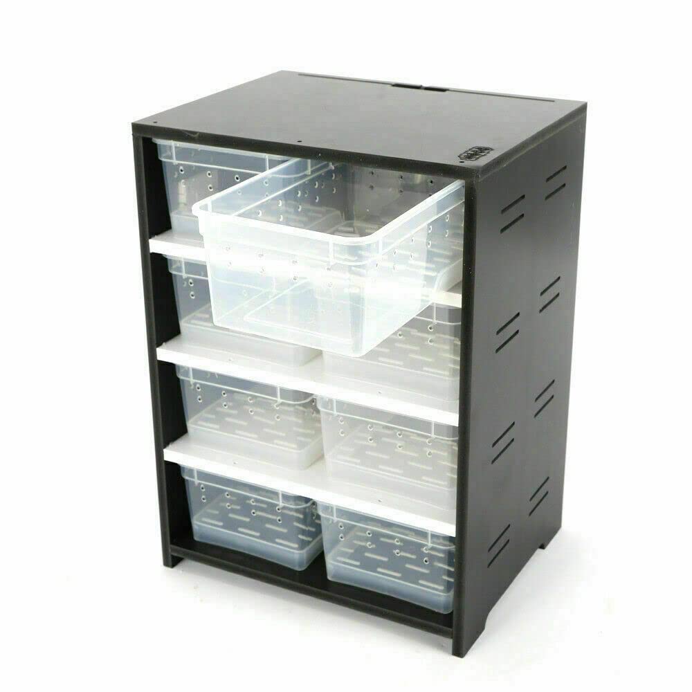 8-Piece Large Acrylic Reptile Breeding Cabinet - Terrarium Tank with Hygrometer for Insects, Spiders, Turtles | Perfect for Pet Feeding, Habitat & Breeding Enclosures