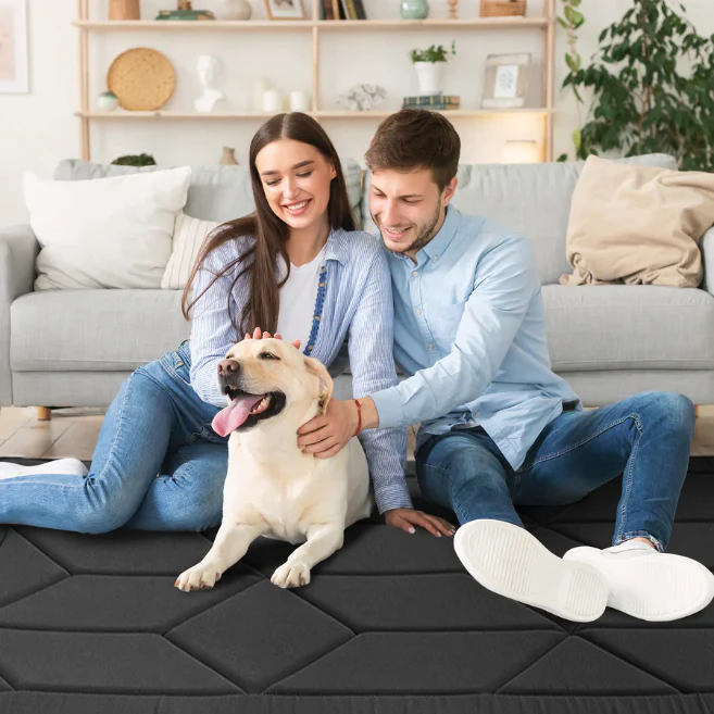 MAXYOYO Padded Japanese Floor Mattress - Black Foldable Roll Up Futon for Bedroom, Guest Room & Travel | Comfortable Floor Sleeping Mat for Adults & Kids