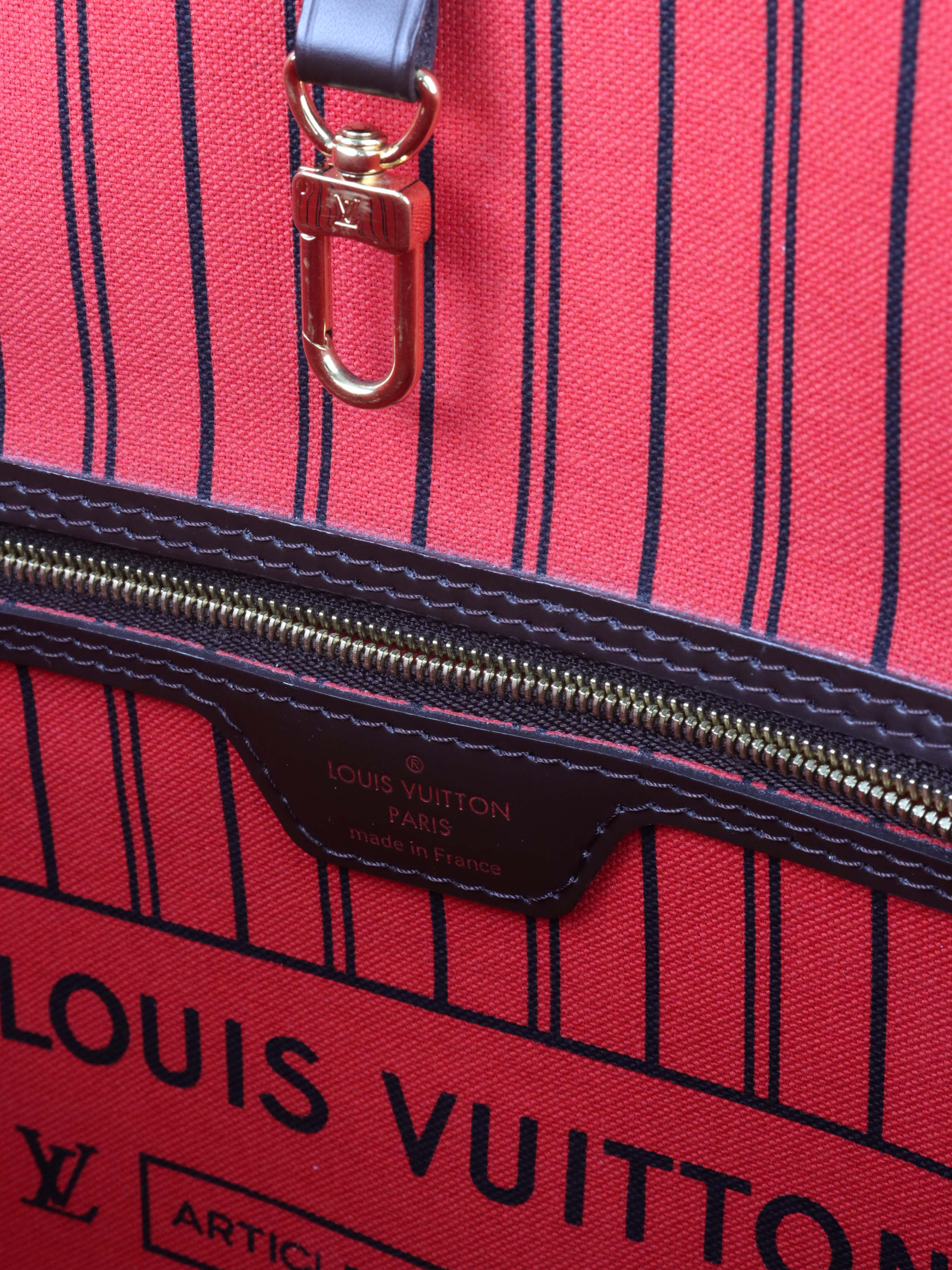 Louis Vuitton Damier Ebene Neverfull MM Tote Bag - Authentic Designer Handbag for Women, Perfect for Work, Travel & Everyday Use