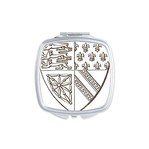 DIYthinker Black & White Baroque Art Lion Shield Pattern Mirror - Portable Compact Pocket Makeup Mirror with Double Sided Glass - Perfect for Travel, Home Vanity & Touch-ups