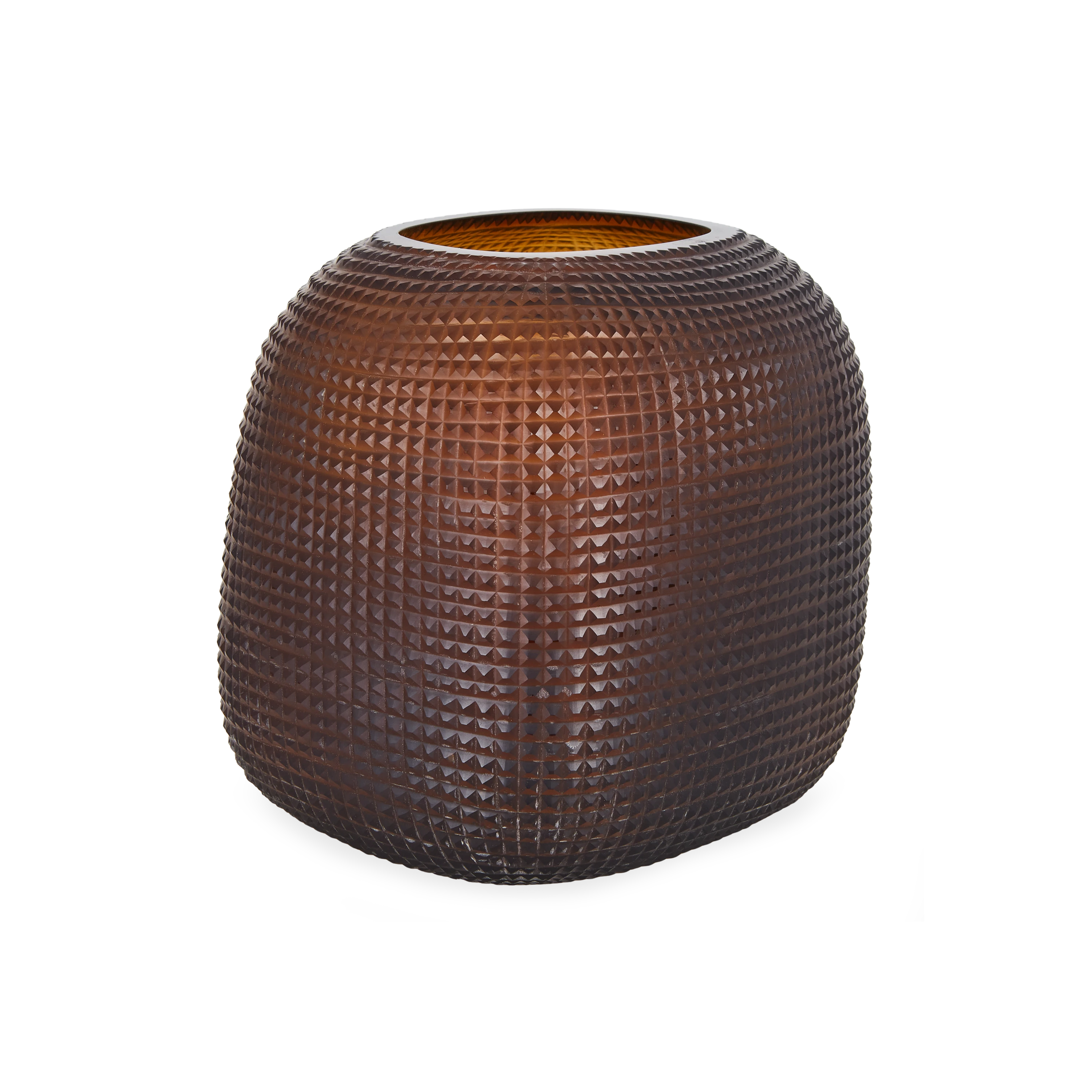 Clear and Dark Brown Fluted Glass Vase - Elegant Home Decor for Centerpieces, Wedding Bouquets, and Tabletop Arrangements