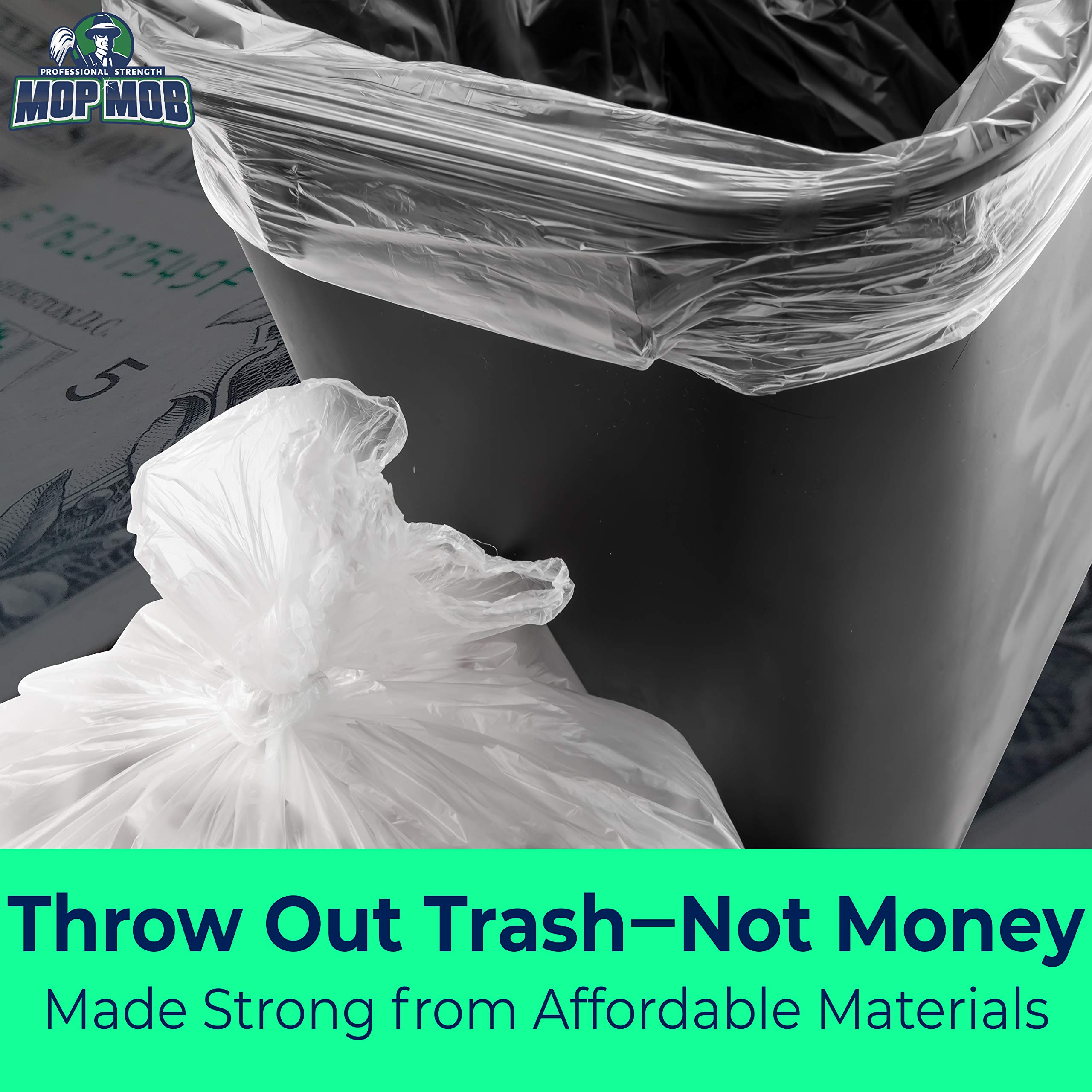 Leak-Proof Clear 4 Gallon Trash Can Liners 2000 Count - Small Coreless Plastic Garbage Bags for Bathroom, Kitchen, Office & Recycling Bins | Ideal for Cat Litter, Diaper Disposal & Household Waste Management