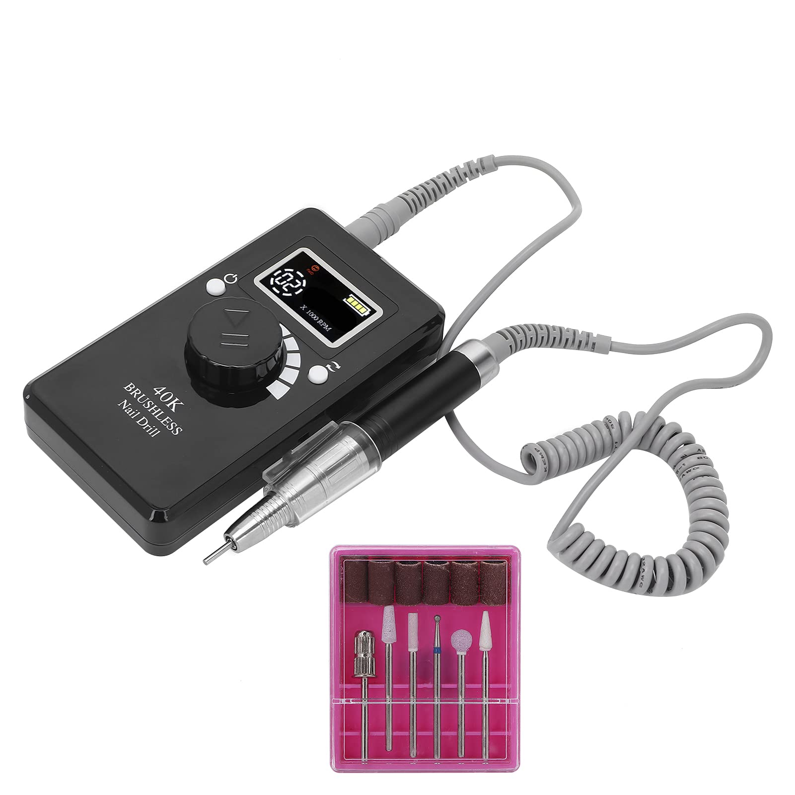 Professional Electric Nail Drill Kit - 30000 RPM Portable Manicure Pedicure Machine with Multiple Attachments for Salon & Home DIY Nail Care | Perfect for Gel Polish Removal, Acrylic Nails & At-Home Nail Art