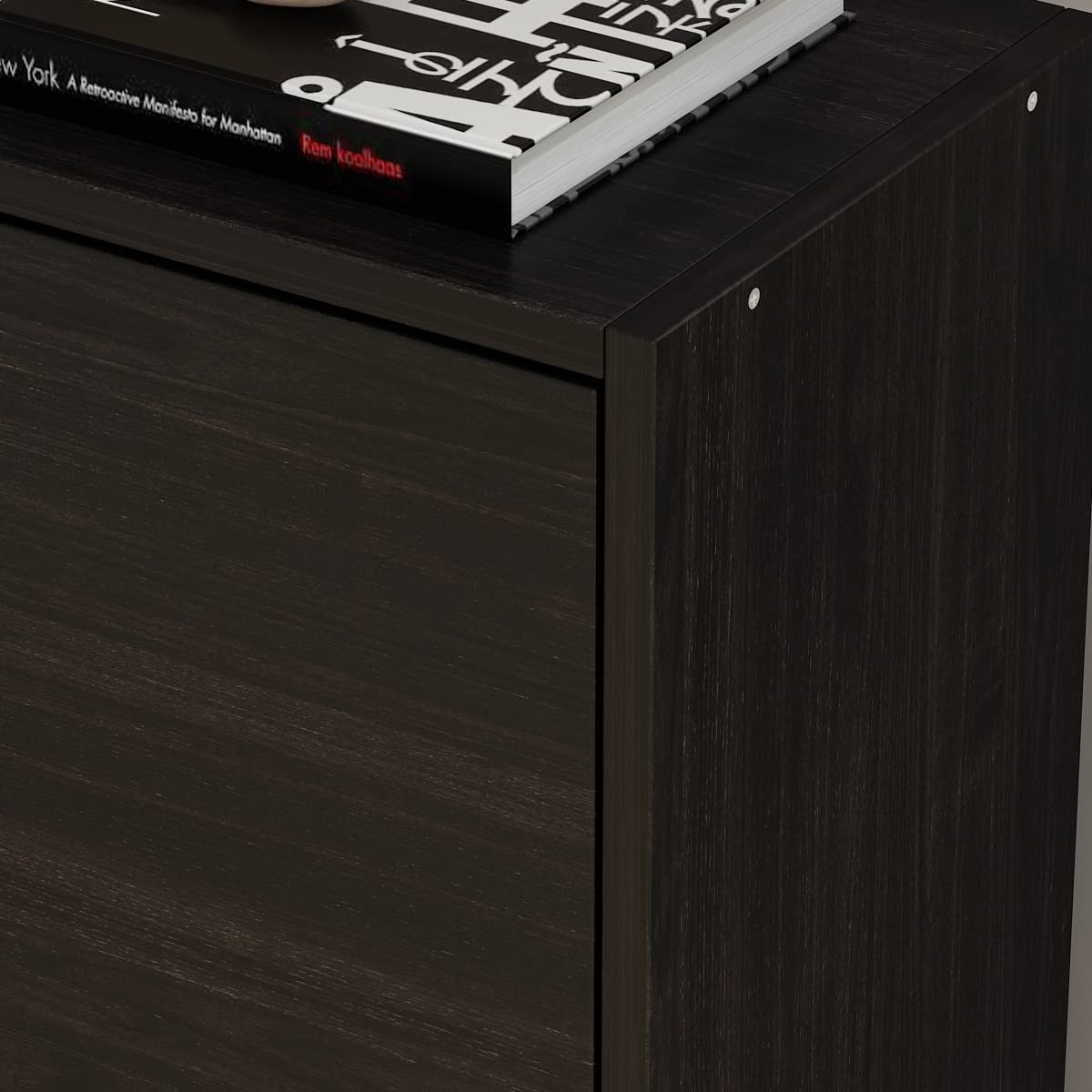 Hitow 3-Tier Flip Drawer Shoe Storage Cabinet - Freestanding Narrow Shoe Rack with Adjustable Shelf for Small Spaces - Entryway Shoe Organizer in Black Brown (23.6