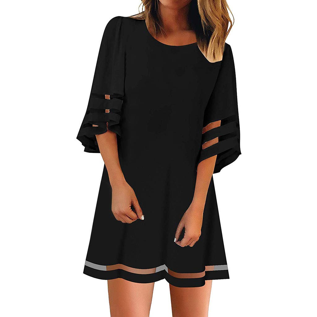 Women's Summer Casual Loose Dress with Pockets | Pleated Sun Dress for Beach, Vacation & Everyday Wear | Flowy Comfortable Midi Dress