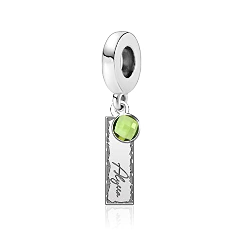 style_ birthstone bar name charm