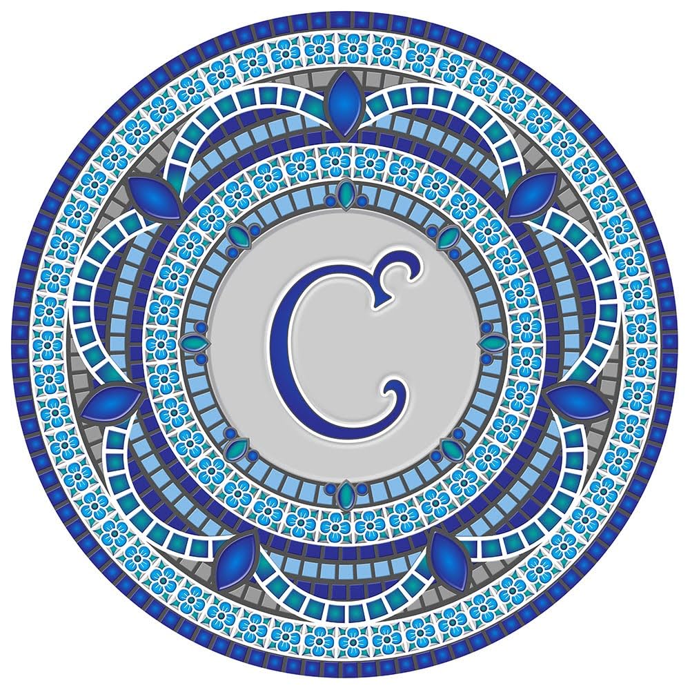 Custom Monogram Decorative Pool Mosaic Art - Personalized Size & Design - Easy Drop-in Installation for Backyard, Patio & Poolside Decor