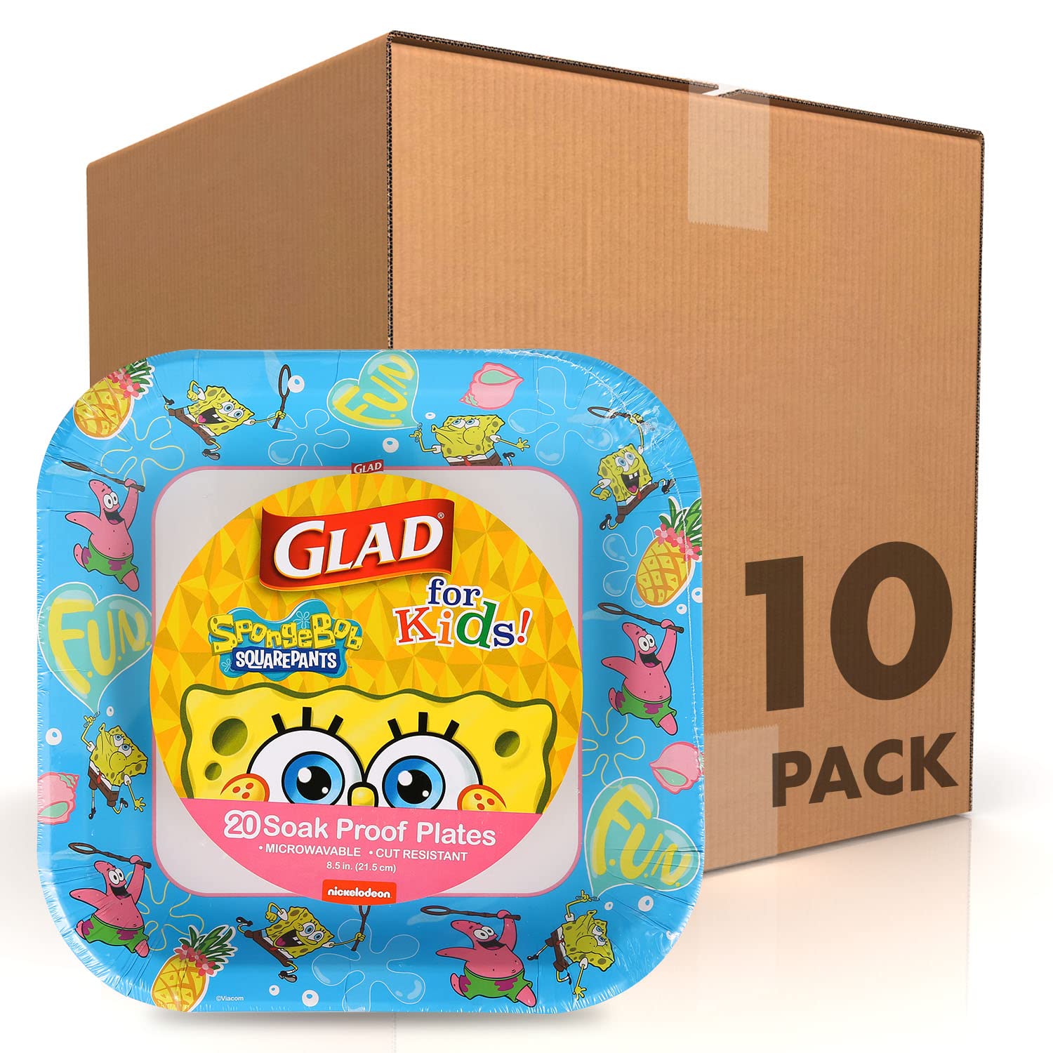 SpongeBob SquarePants Paper Plates for Kids - 20 Count, 8.5 Inch Disposable Party Plates - Bubbles Design, Heavy Duty - Perfect for Birthday Parties, Picnics, School Events & Family Gatherings