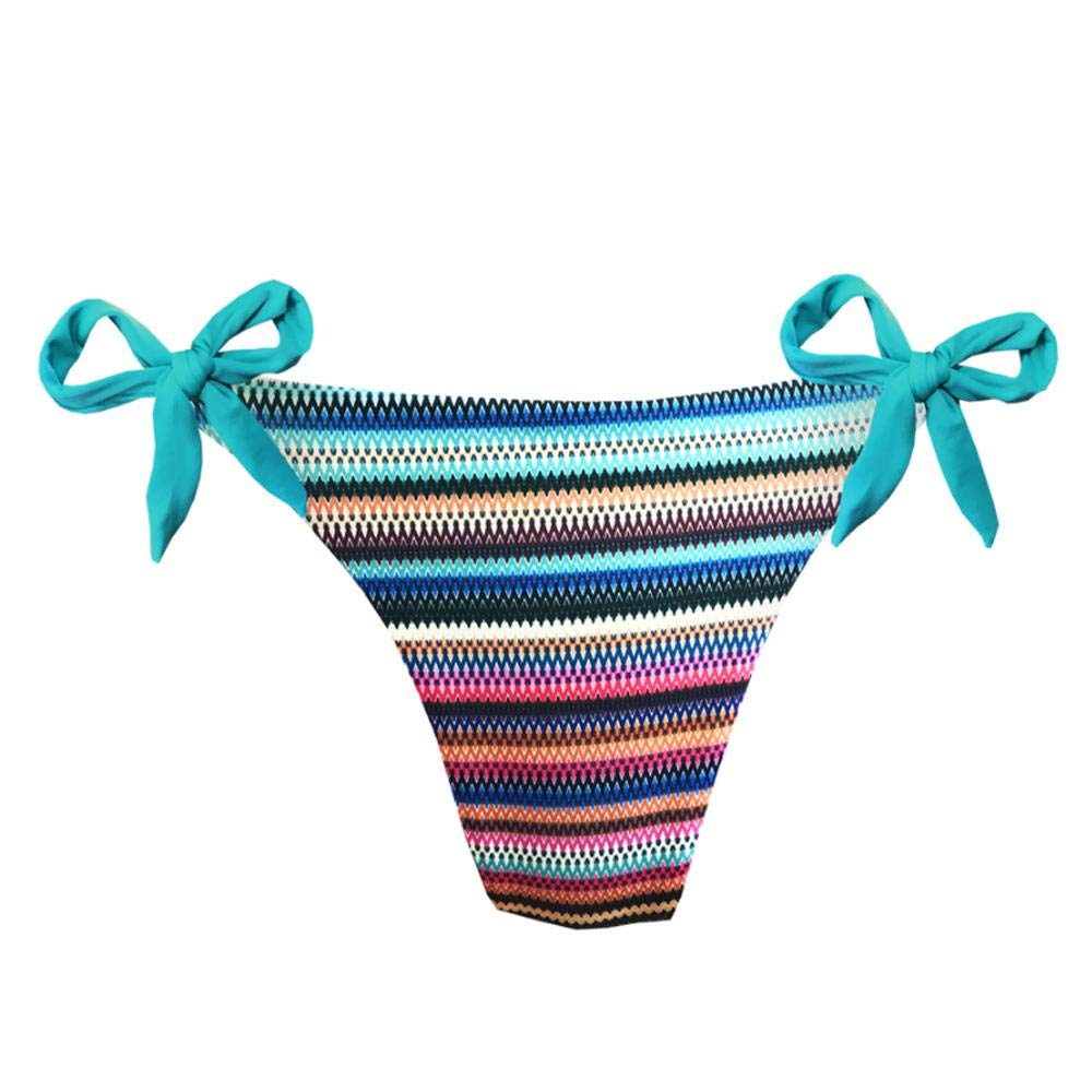 Colorful Stripes Brazilian Tie Side Scrunch Bikini Bottom - Sexy High Cut Swimwear for Women | Perfect for Beach, Pool & Summer Vacations
