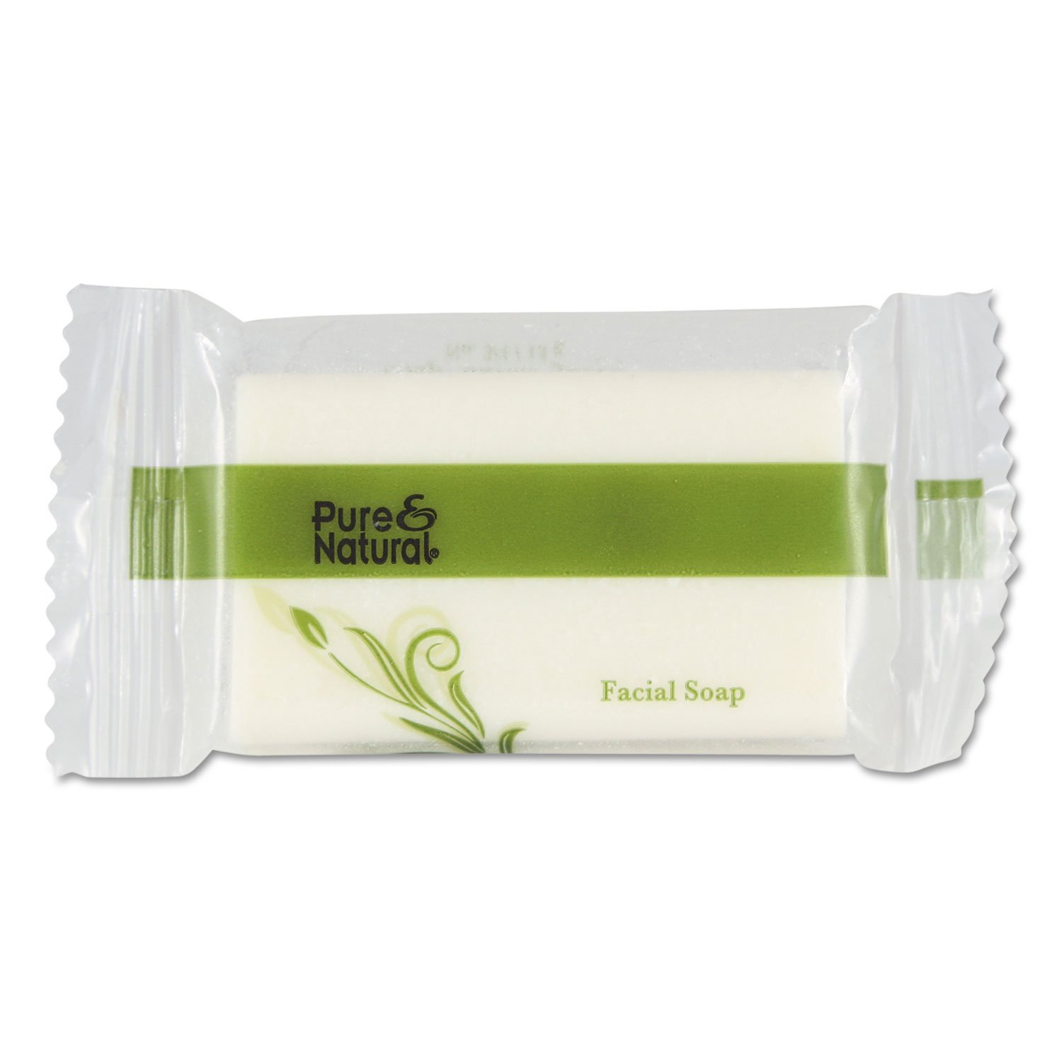 Pure & Natural 500075 Body & Facial Soap Bar - 0.75 oz Fresh Scent, White, 1000/Carton - Gentle Cleansing for Sensitive Skin, Travel Size, Hotel & Spa Bulk Supply