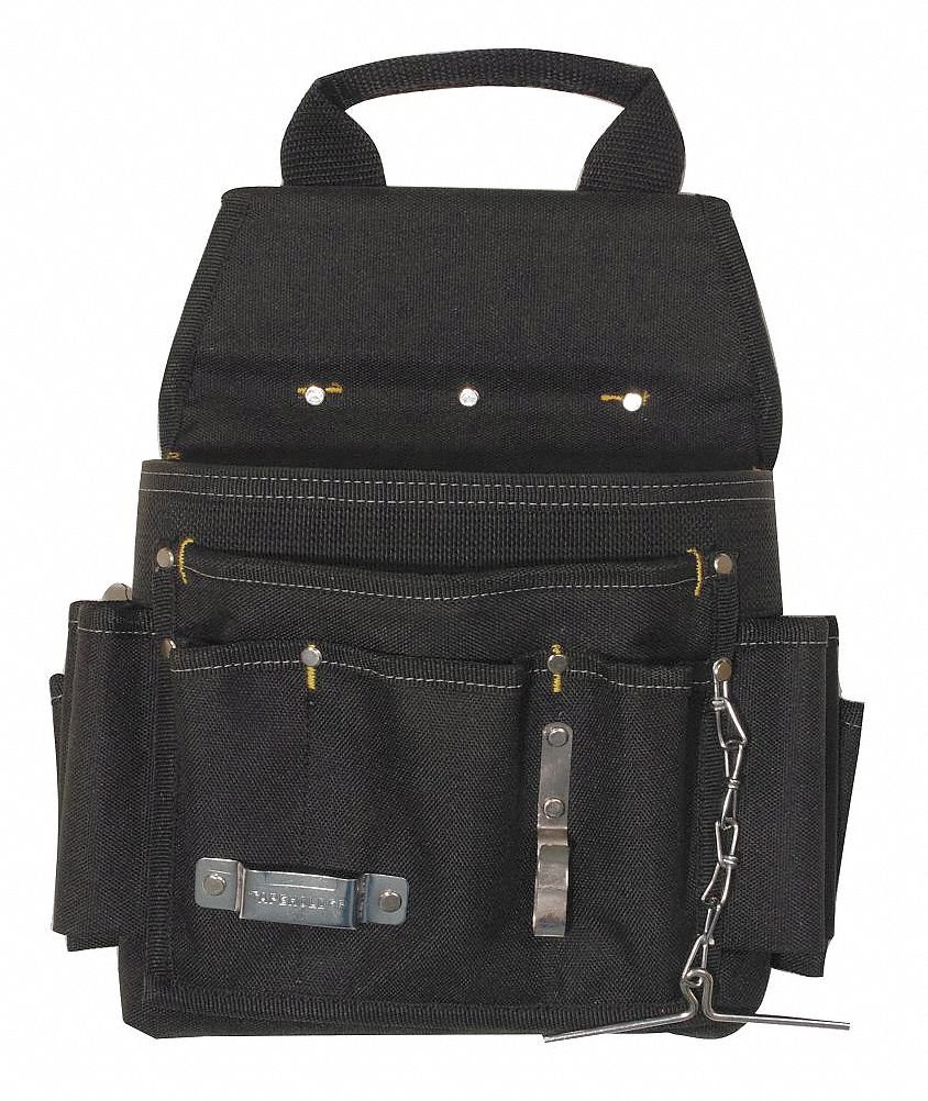 Durable Black Polyester Tool Pouch for Belts Up To 2-3/4 Inches - Perfect for Construction, Carpentry & DIY Projects