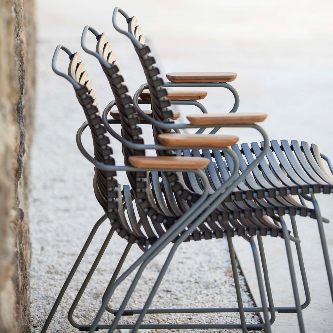 Click Outdoor Dining Chair with Armrests - Patio, Garden, Poolside & Backyard Seating - Weather-Resistant & Comfortable