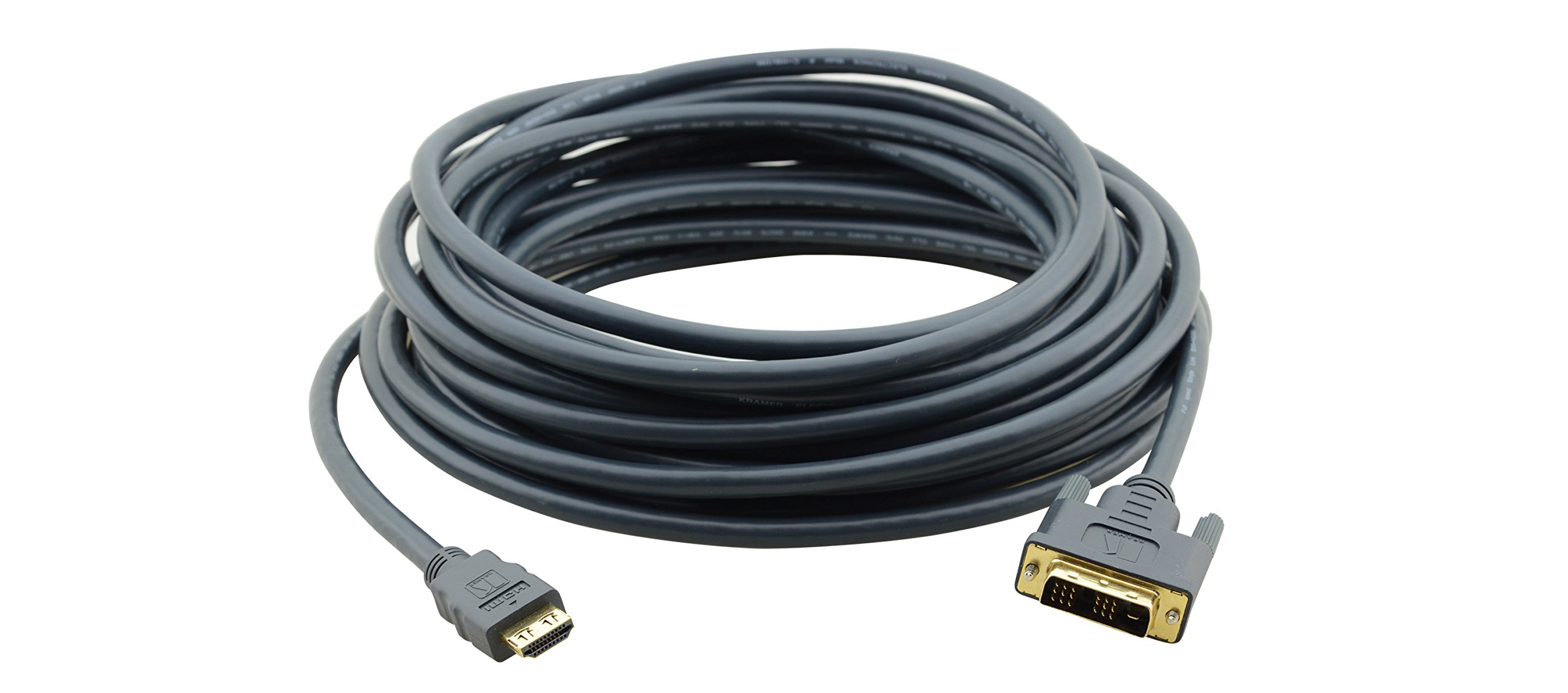 Kramer Electronics HDMI to DVI Cable 10ft - High Speed Digital Video Audio Cord for Home Theater, Gaming, and Office Setup