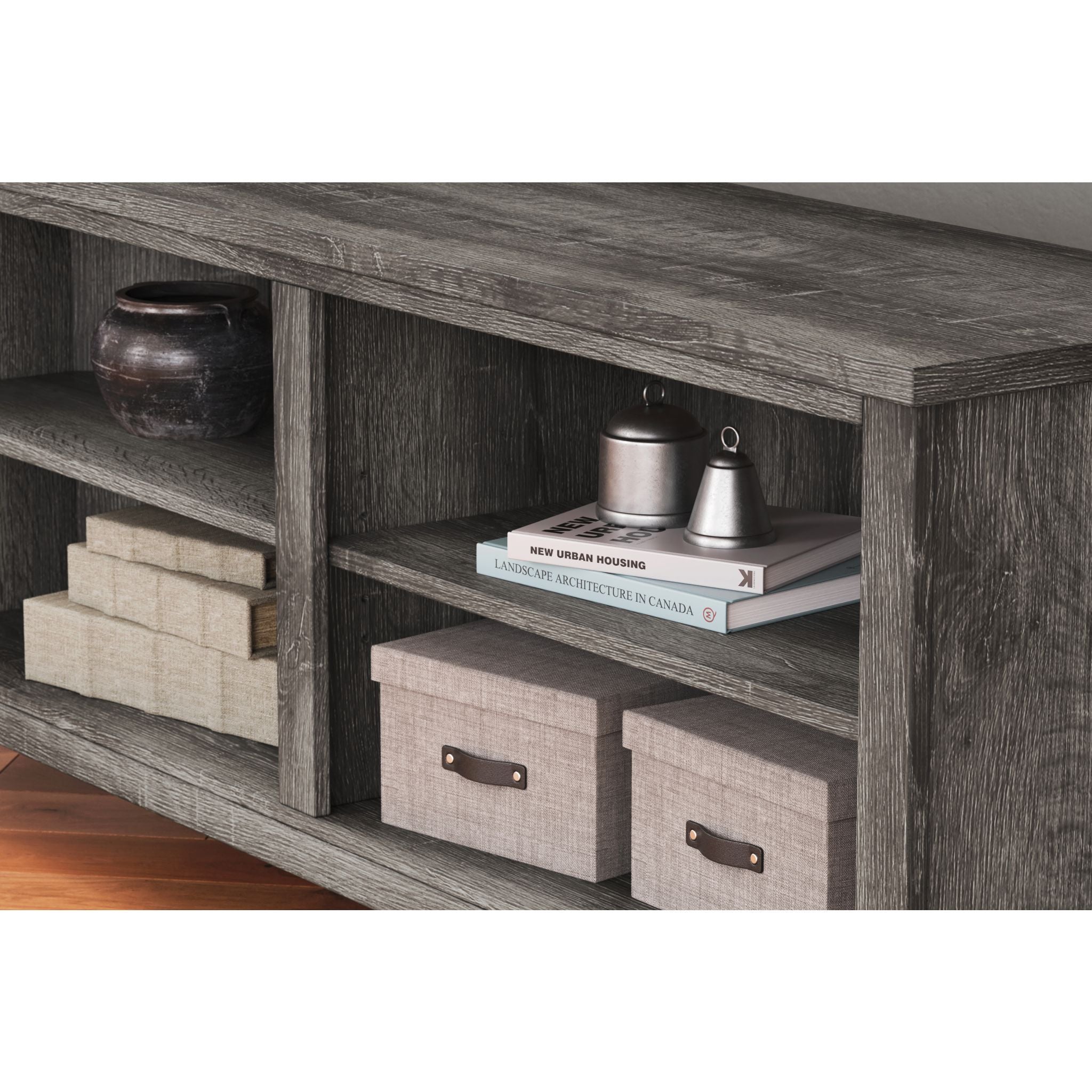 Arlenbry Modern TV Stand with Storage - 60 Inch Entertainment Center in Gray | Perfect for Living Room, Bedroom & Home Theater Setup