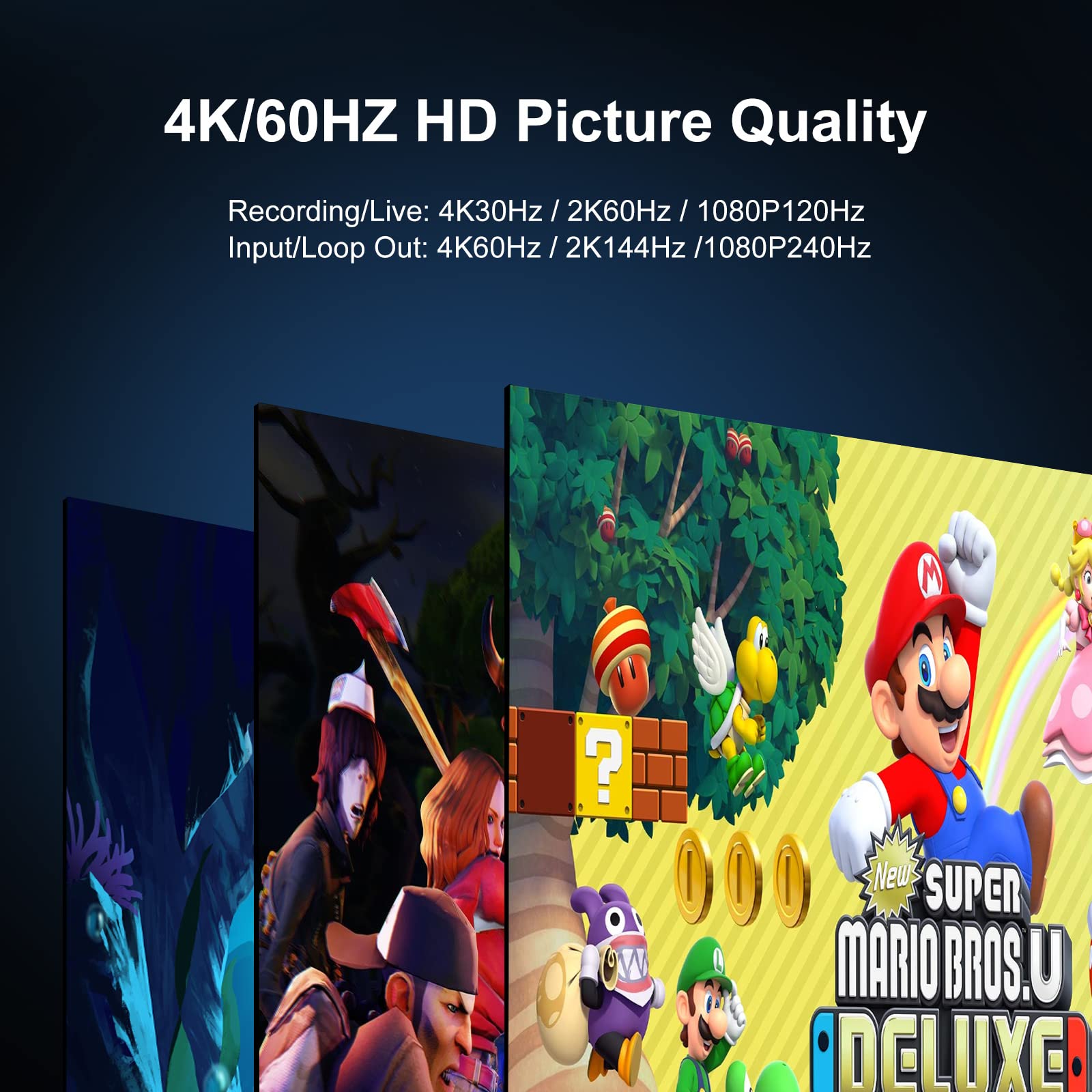 King Ma 4K HDMI to USB 3.0 Game Capture Card - HD Video Audio Recorder for Nintendo Switch, PS4, PS5, Xbox Series X|S - Perfect for Live Streaming on TikTok, YouTube & Game Recording