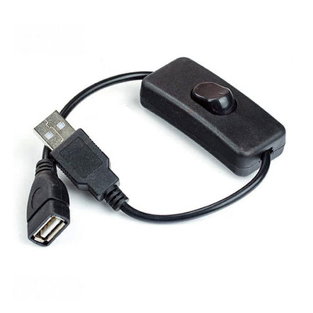 2 Pack Black Male to Female USB Extension Cable with On/Off Switch - Inline Rocker Power Control for Dash Cam, LED Desk Lamp, USB Fan, Light Strips | Perfect for Home Office, Car Accessories & DIY Electronics Projects