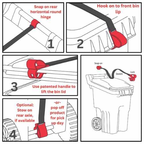Universal Trash Can Lid Lock Security Device - Animal Proof Garbage Bin Protector for Raccoons & Pests | Durable Outdoor Trash Can Lock for Home, Park & Camping Use