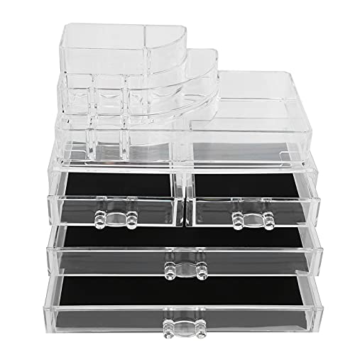 3-Tier Transparent Makeup Organizer for Lipstick & Small Items - Home & Travel Use
