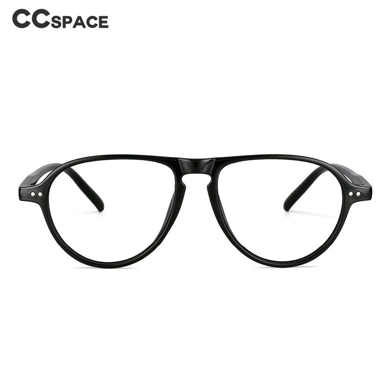 CCspace Unisex Full Rim Oversized Round Resin Frame Eyeglasses 53748 - Stylish & Lightweight Glasses for Men & Women - Perfect for Reading, Driving & Fashion Accessories