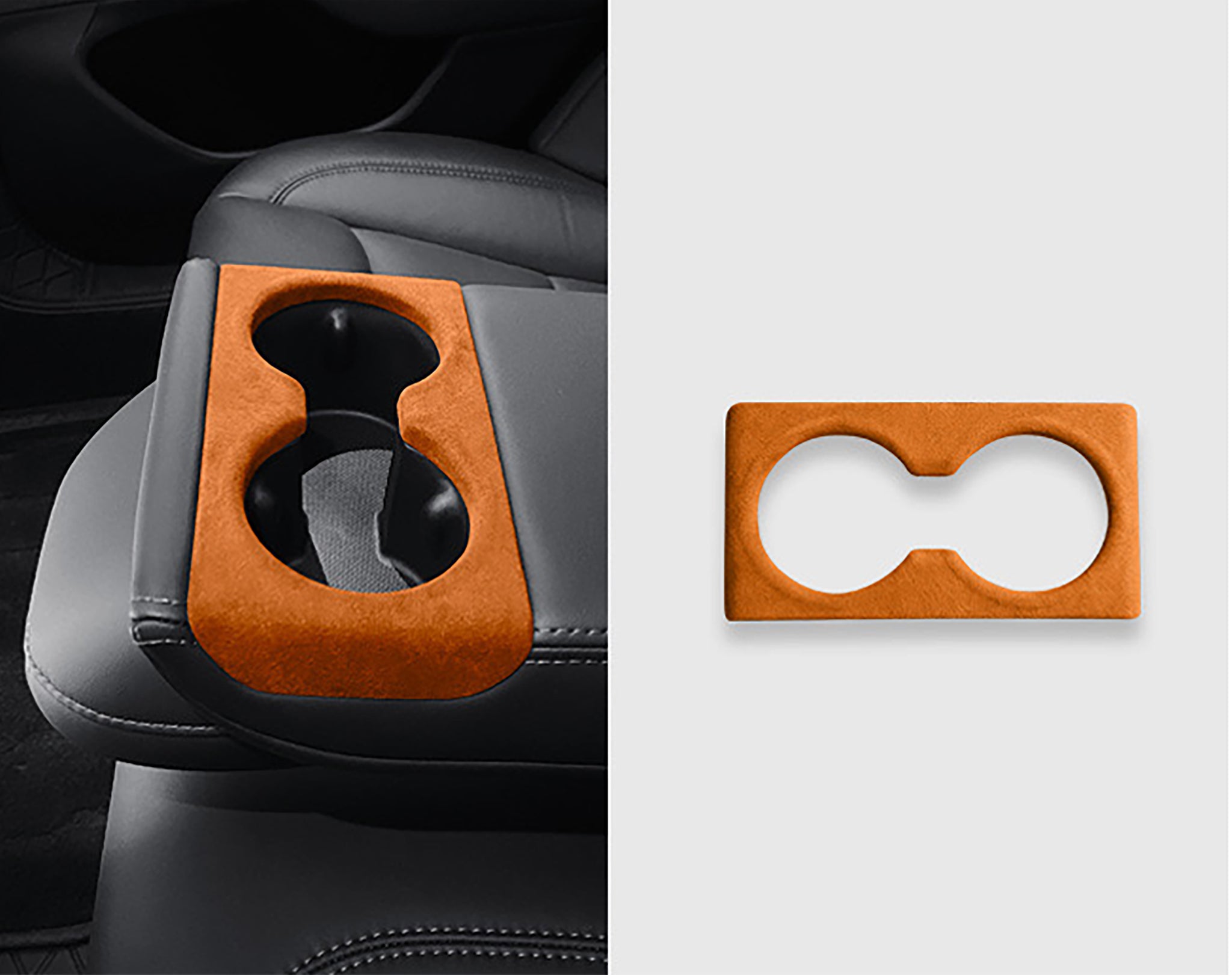 Tesla Alcantara Cup Holder Cover for 2024+ Model 3 Highland - Premium Interior Accessory for Car Organization & Luxury Upgrade | Perfect for Daily Commute, Road Trips & Protecting Your Tesla's Interior
