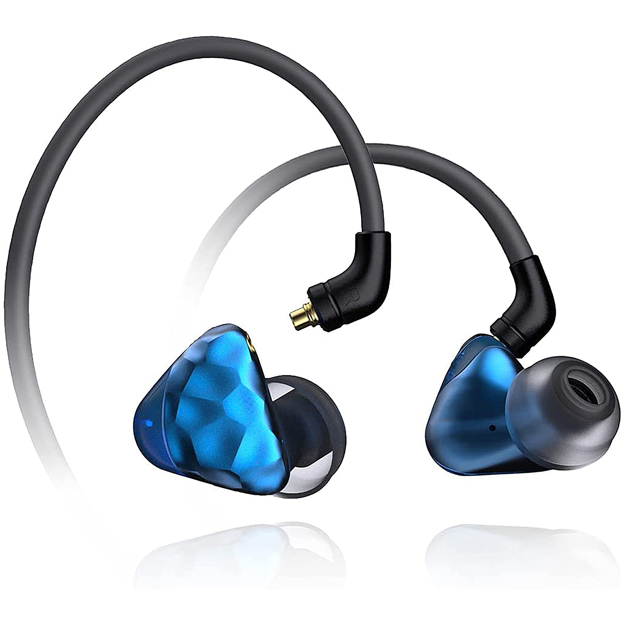 IKKO OH1S Wired In-Ear Monitor Earbuds, Noise-Isolating IEM Headphones with Detachable MMCX Cable (Blue) - Perfect for Audiophiles, Musicians & Studio Recording