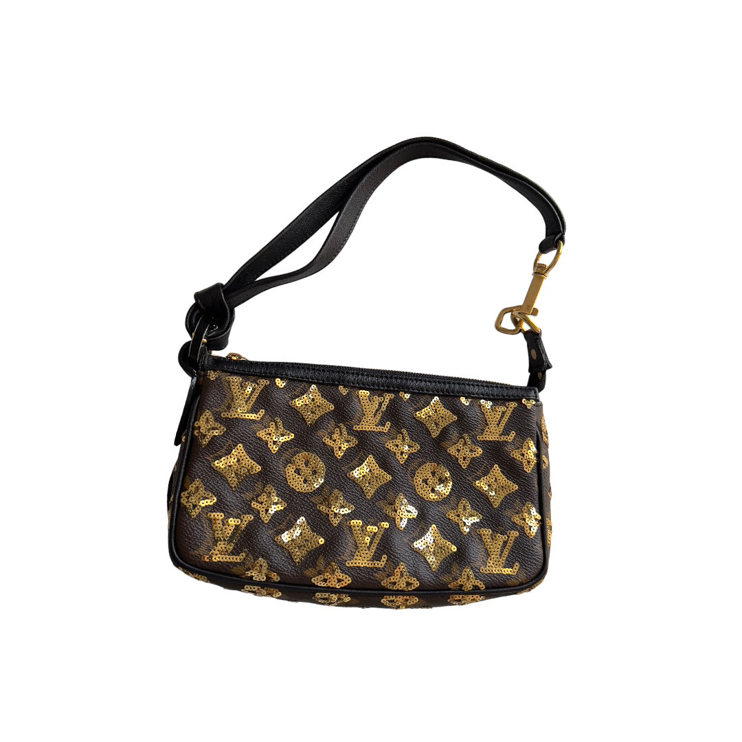 Authentic Pre-Owned Louis Vuitton Monogram Eclipse Pochette Accessories Bag - Large Size for Women, Perfect for Travel & Everyday Luxury Fashion