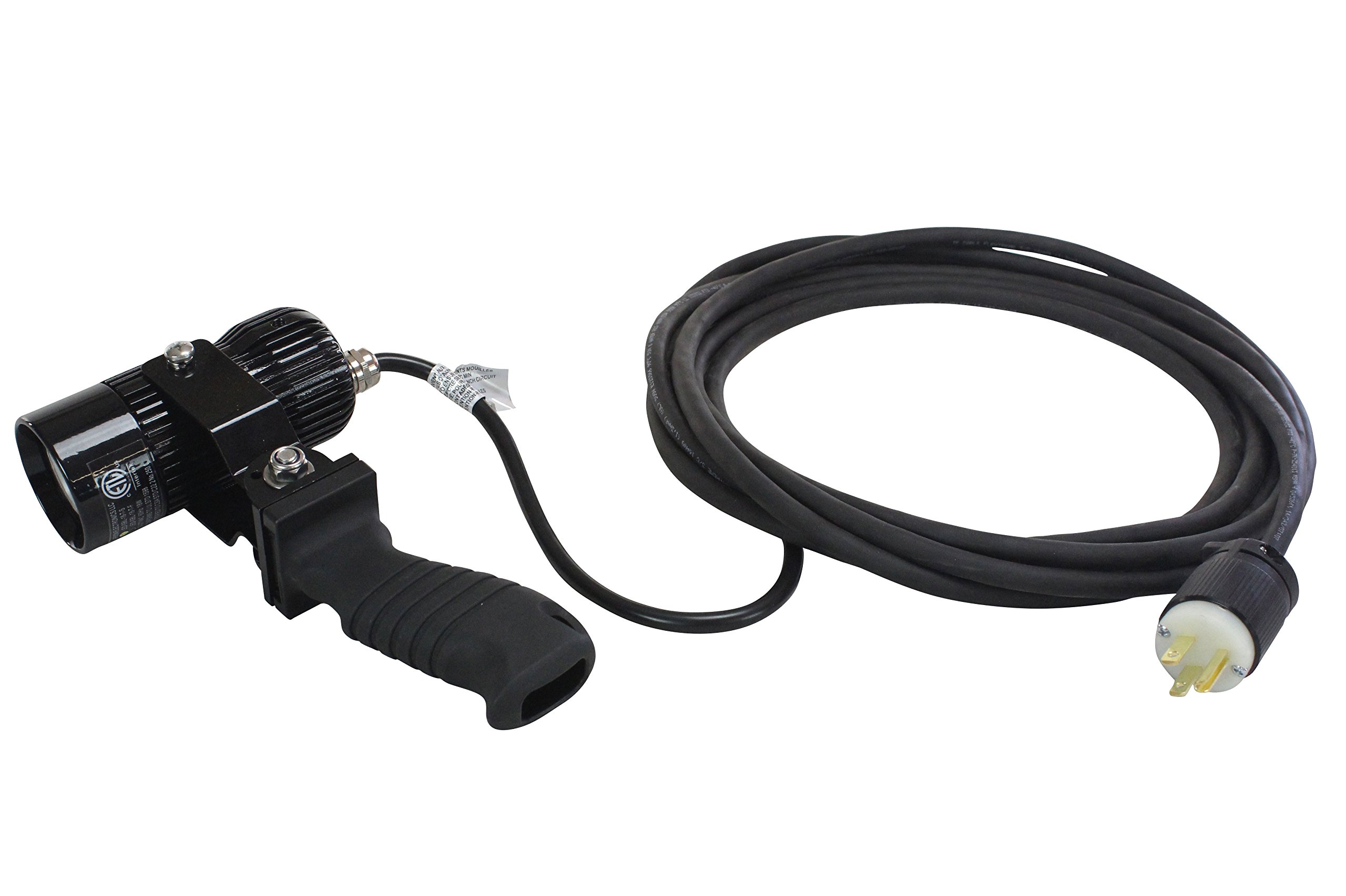 18W Handheld LED Spotlight for Industrial Lighting - Aluminum Housing - 120-277V AC - IP65 Waterproof (-25°C to 60°C) - Black - Ideal for Construction Sites, Emergency Repairs & Outdoor Work