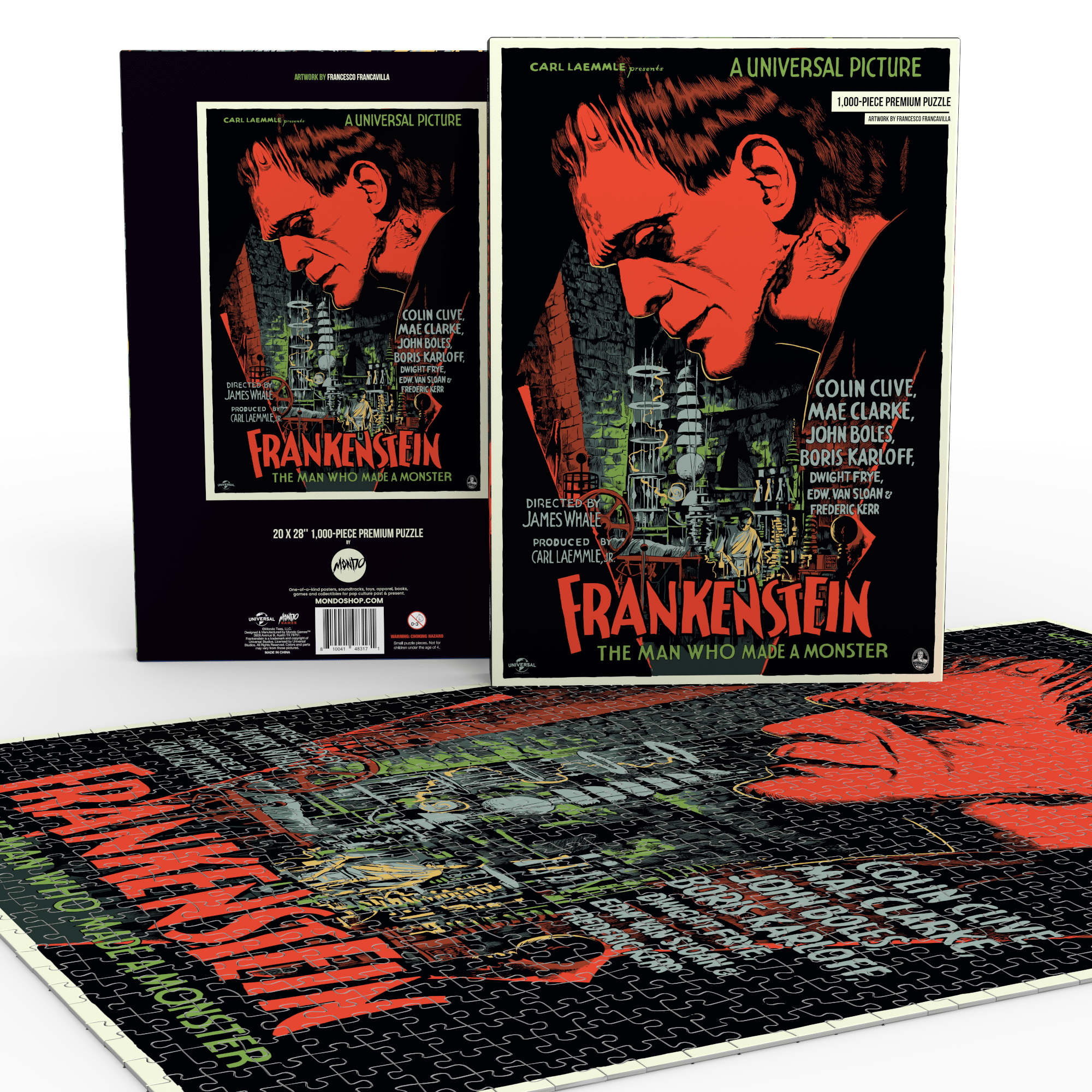 Frankenstein 1000 Piece Jigsaw Puzzle for Adults - Challenging Horror Theme Puzzle for Halloween Decor & Family Game Night