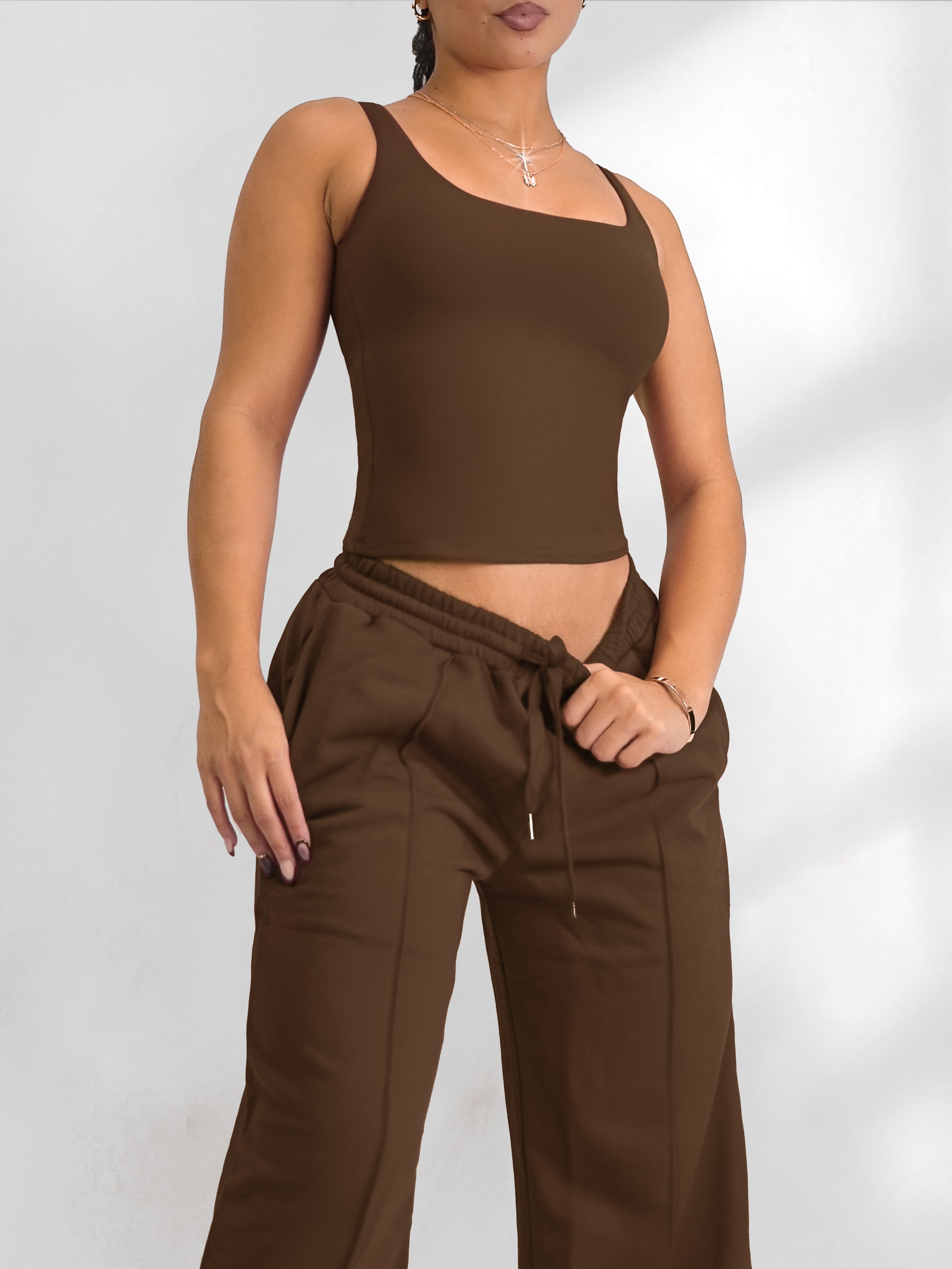 Charmed Tank Top for Women - Soft & Comfortable Dark Chocolate Sleeveless Shirt | Perfect for Summer, Beach, Yoga & Casual Wear