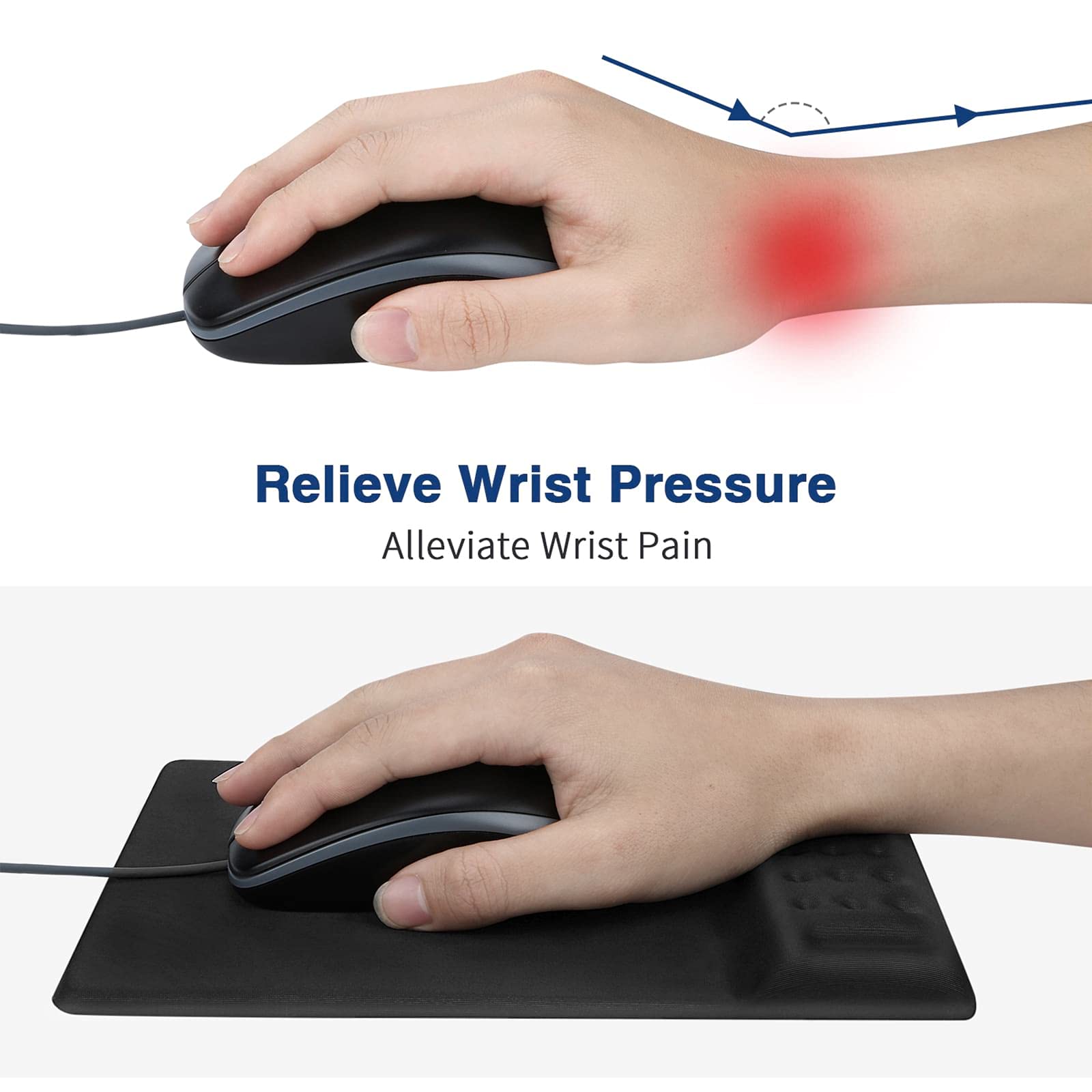 Aelfox Ergonomic Keyboard Wrist Rest & Gaming Mouse Pad Set - Memory Foam Support for Office, Home, PC, Laptop - Reduce Wrist Pain & Improve Comfort for Typing, Gaming, and Long Work Sessions