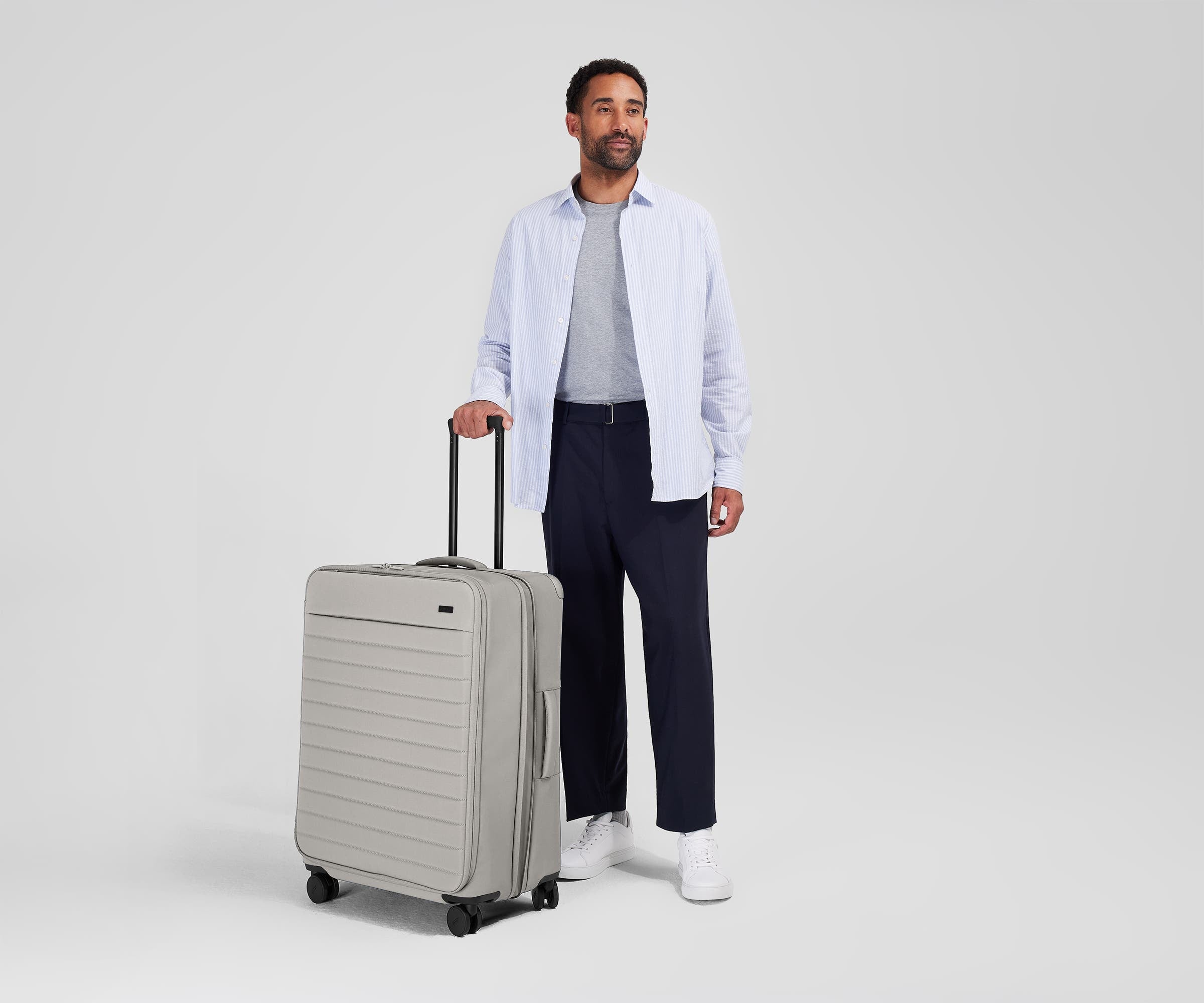Premium Softside Large Luggage in Cloud Gray - Perfect for Air Travel, Business Trips & Weekend Getaways
