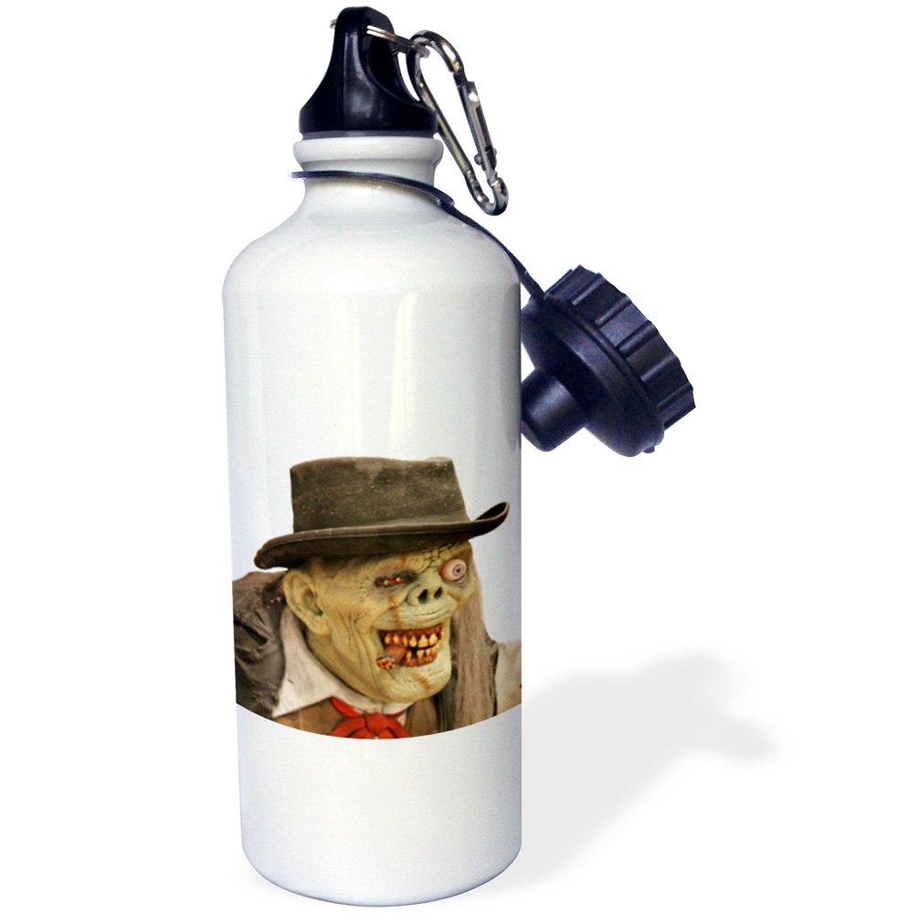 3D Rose Creepy Old Man & Monster Face Costume Flip Straw Water Bottle - 21oz Insulated Stainless Steel Tumbler for Halloween, Cosplay & Themed Parties - Keeps Drinks Cold/Hot - Perfect for Costume Events, Office & Outdoor Activities
