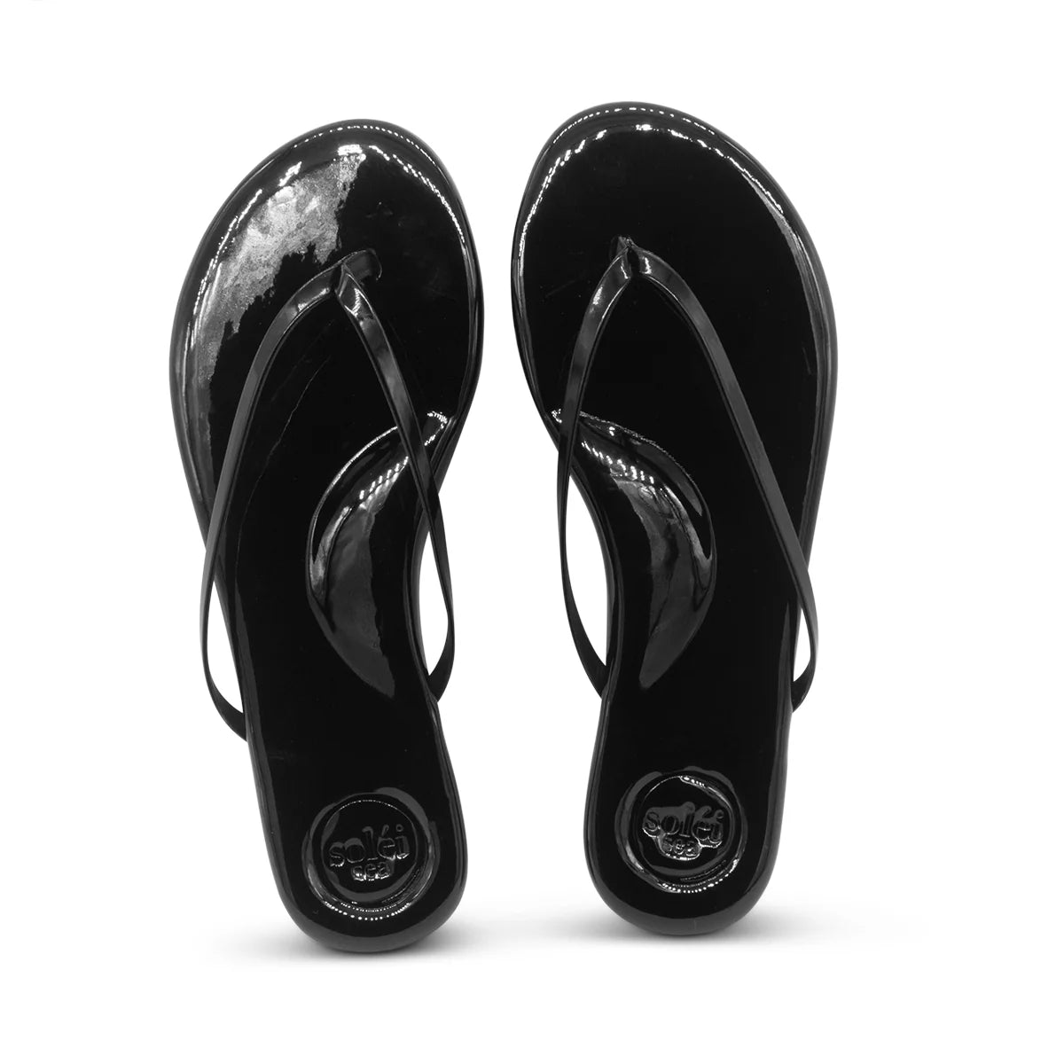 Solei Sea Indie Onyx Patent Leather Women's Shoes - Stylish & Comfortable for Casual Outings, Office Wear & Evening Events