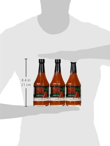 Spicy Red Devil Hot Sauce 12 oz (3-Pack) - Premium Hot Chili Sauce for Tacos, Wings, Burgers & Cooking - Made in USA