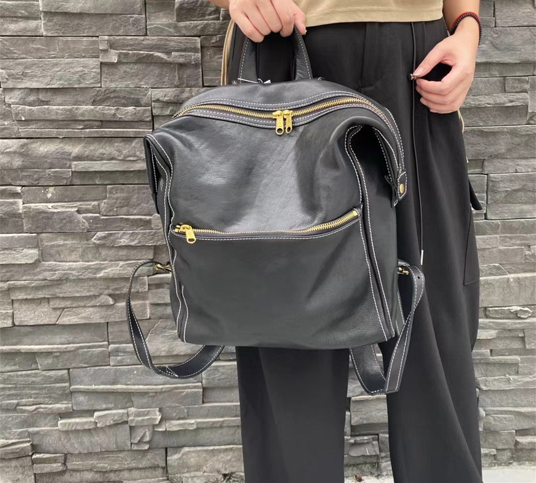 Premium Italian Leather Backpack for Women - Stylish & Durable Travel, Work & Everyday Use