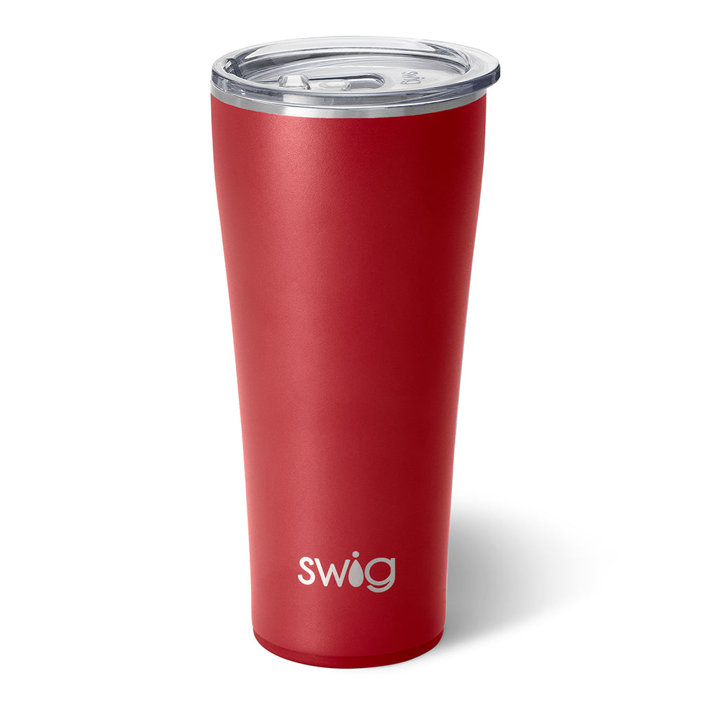 32oz Crimson Insulated Stainless Steel Tumbler with Lid & Straw - Keeps Drinks Hot/Cold for Hours - Perfect for Travel, Gym, Office & Outdoor Activities