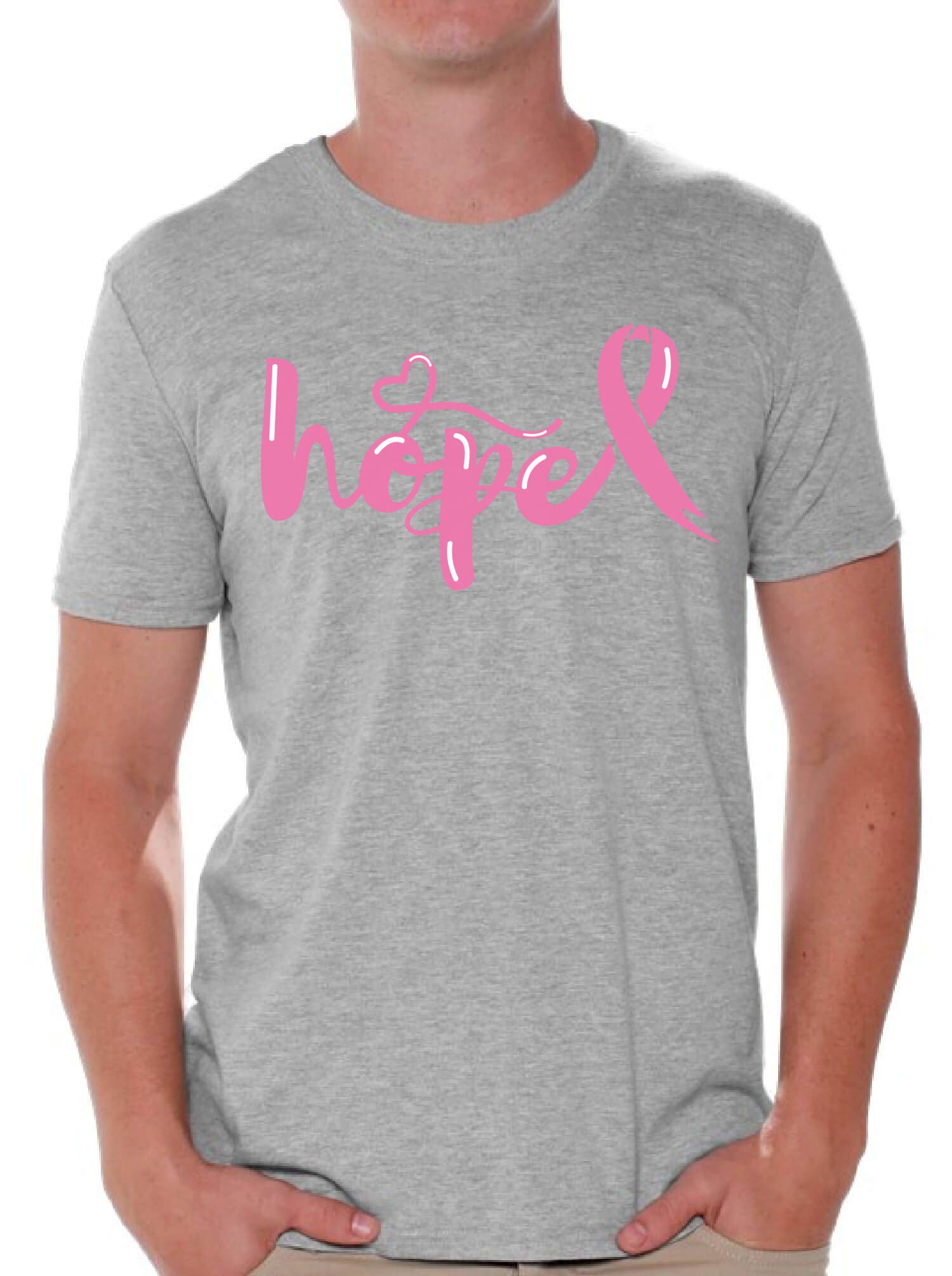 Breast Cancer Awareness T-Shirt for Men - Hope Pink Ribbon Shirt | Support Cancer Research & Survivors | Perfect for Fundraisers, Walks & Awareness Events