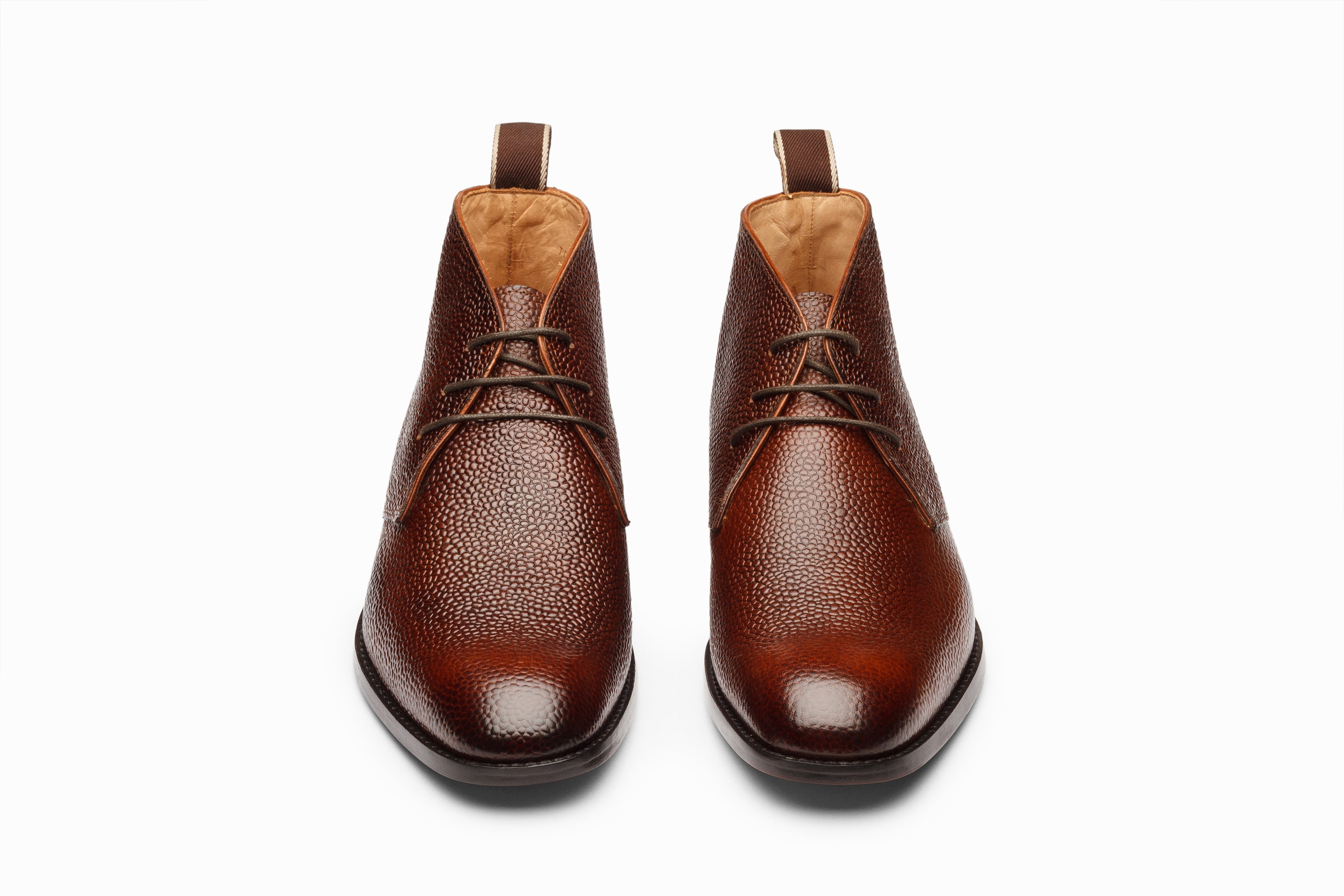 Men's Brown Grain Leather Chukka Boots - Comfortable Casual & Dress Shoes for Work, Outdoor & Everyday Wear
