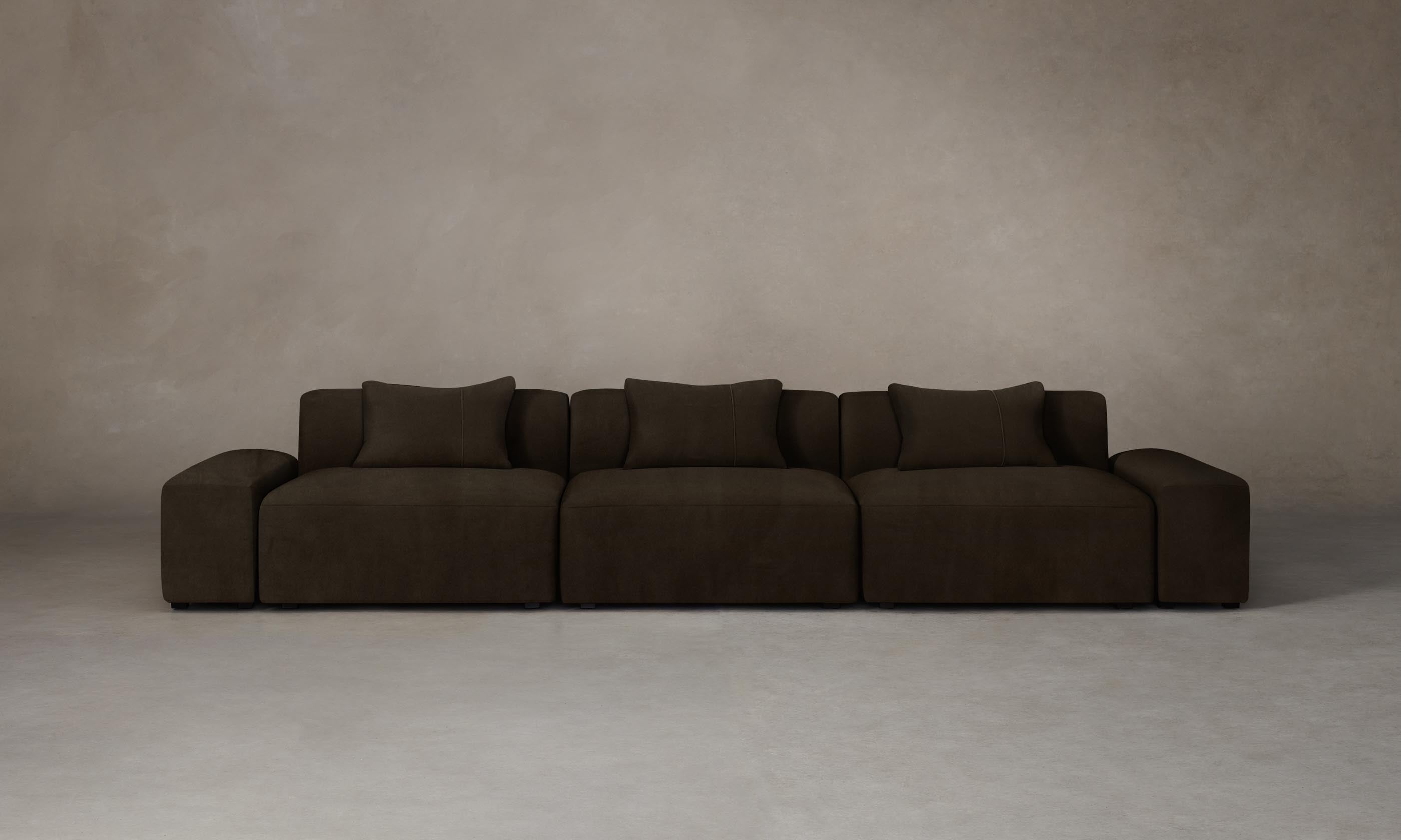 The Breuer Modular Sofa - Premium Nubuck Leather in Rich Espresso Brown | Perfect for Modern Living Rooms, Offices & Lounge Areas
