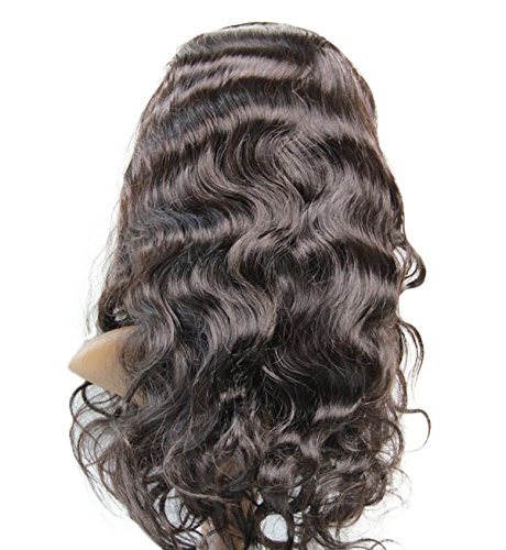 18-Inch Lace Front Human Hair Wig for Black Women - Long Peruvian Virgin Remy Hair, Body Wave Style, Color #1B Off Black | Perfect for Daily Wear, Cosplay & Special Occasions