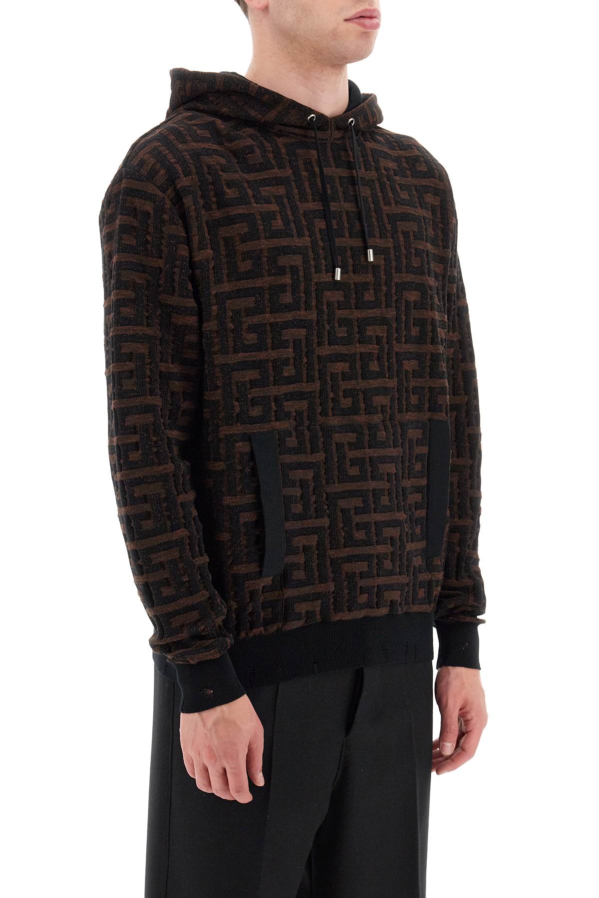 Balmain Monogram Knit Hoodie for Men & Women - Luxury Streetwear Pullover for Casual & Fashion Outfits