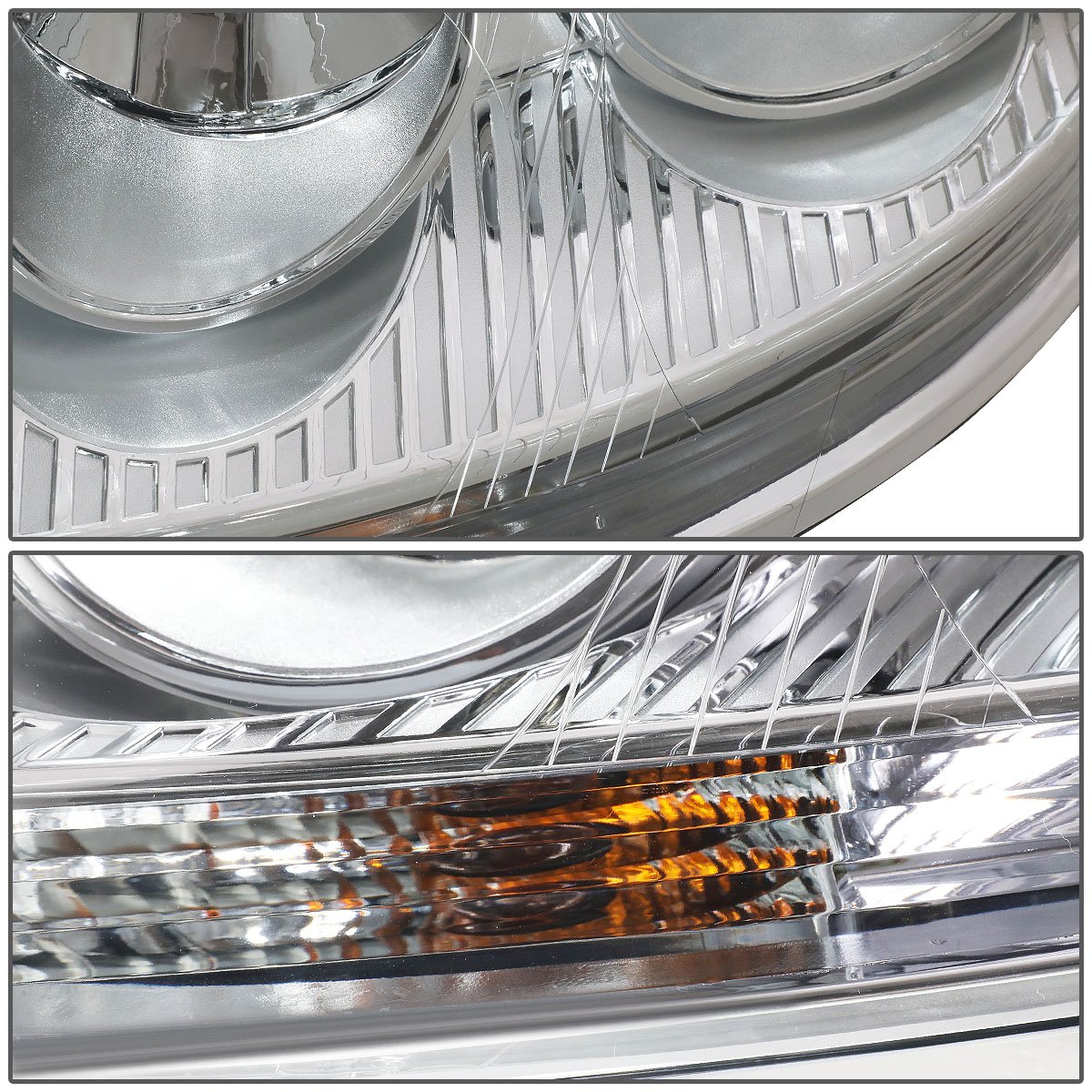 Auto Dynasty Chrome Housing Headlight Lamps + Tool Kit Compatible with VW Jetta Rabbit 2005-2010 - Upgrade Your Car Lighting for Night Driving & Enhanced Style